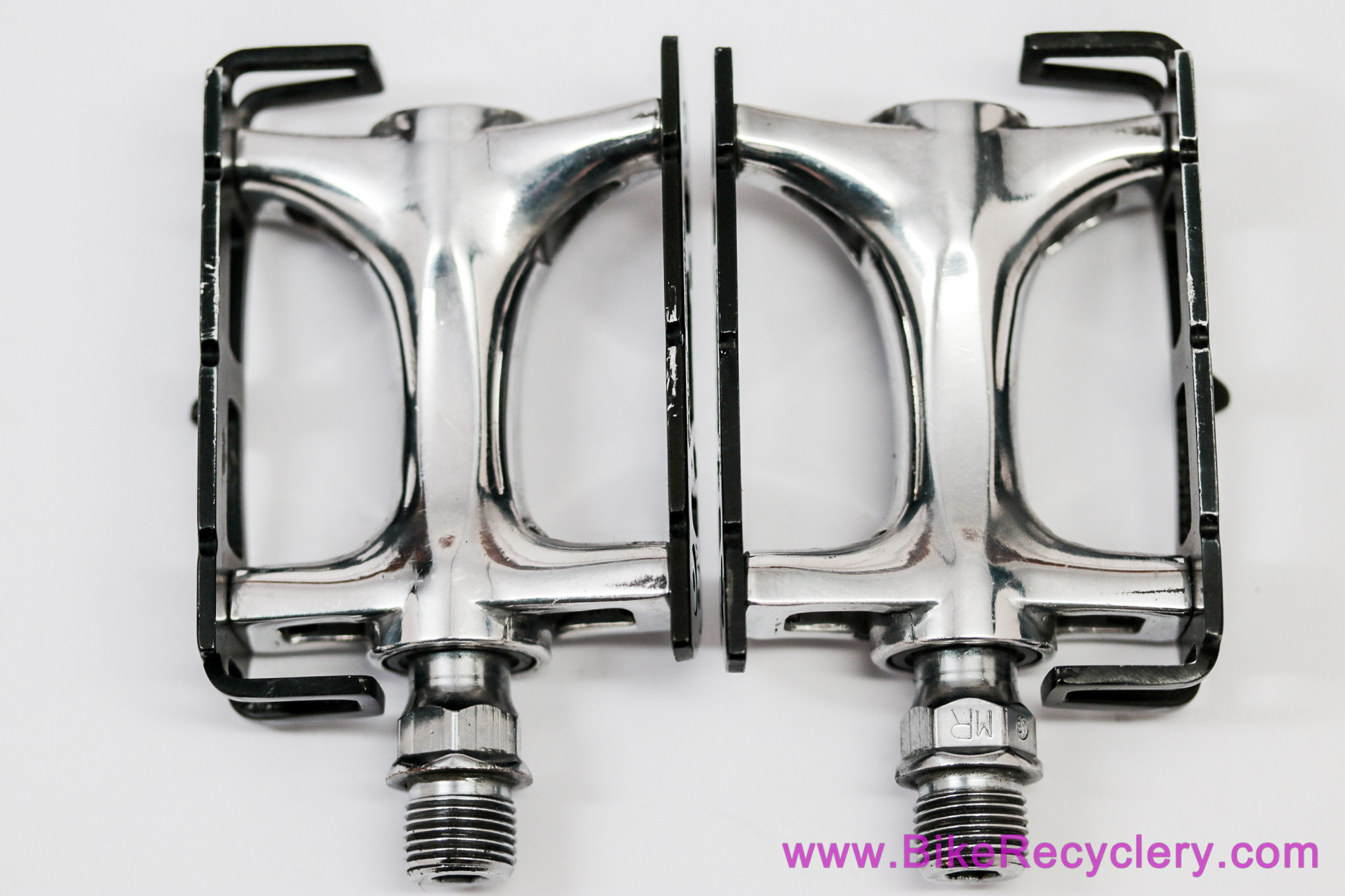 MKS Custom Nuevo Wide NJS Track Pedals: Black/Silver (Barely Used