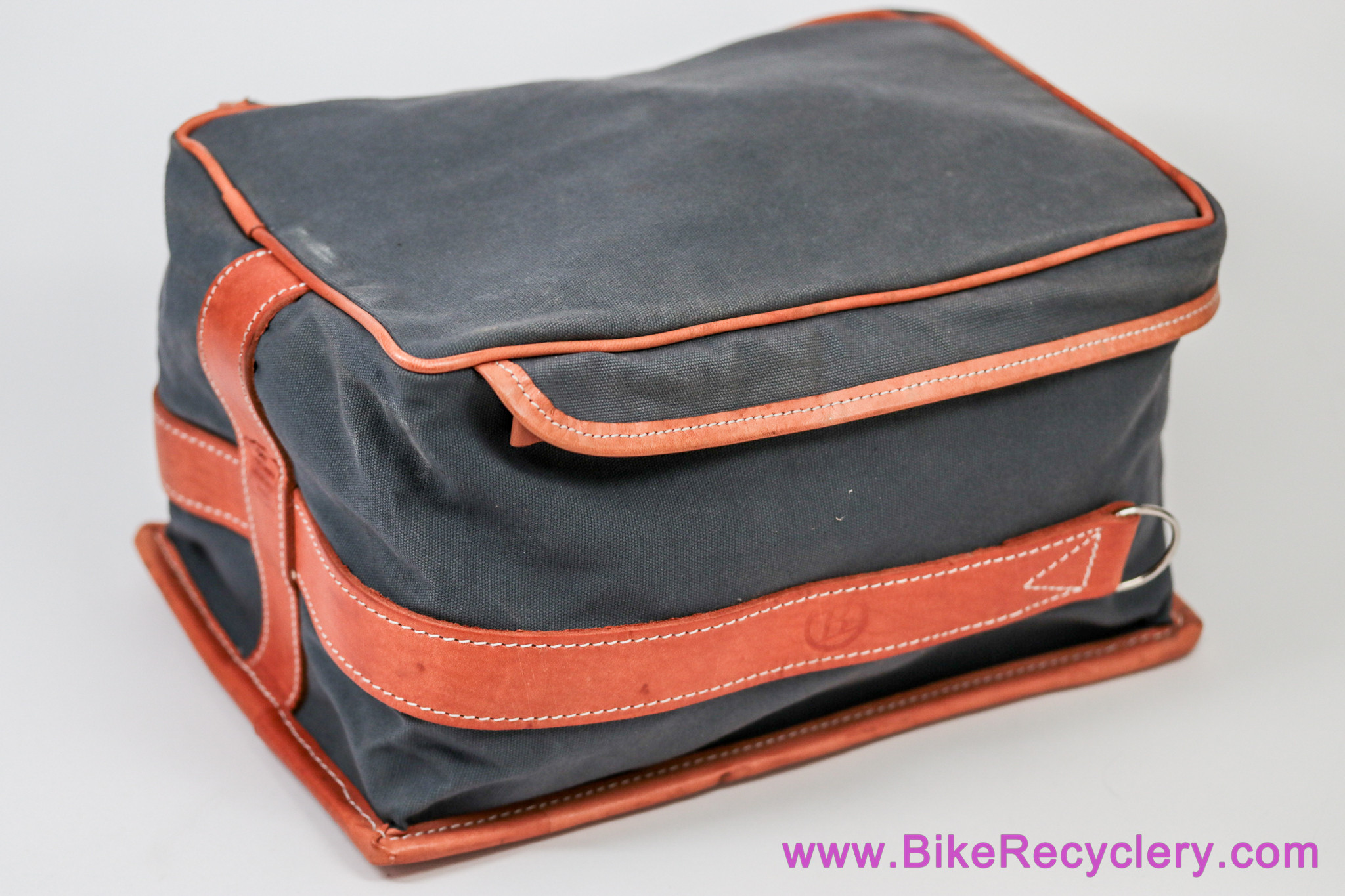 Gilles Berthoud GB-587 Rear Rack Top Bag: Large 9L - Grey Canvas & Leather (Near Mint+ Barely Used)