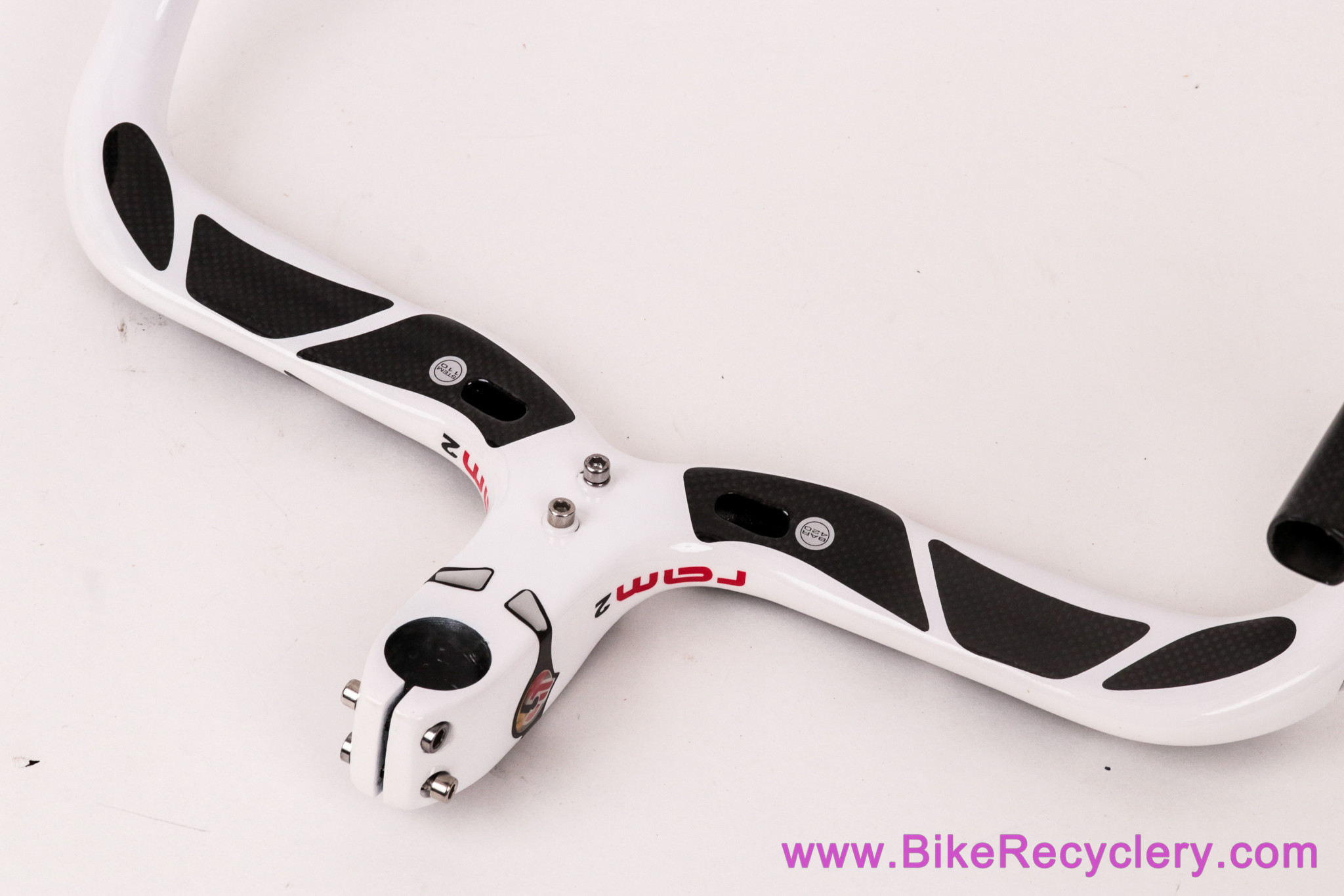 NOS Cinelli Ram 2 Integrated Handlebar: 42cm x 110mm - Carbon - White (Take Off From Show Bike)