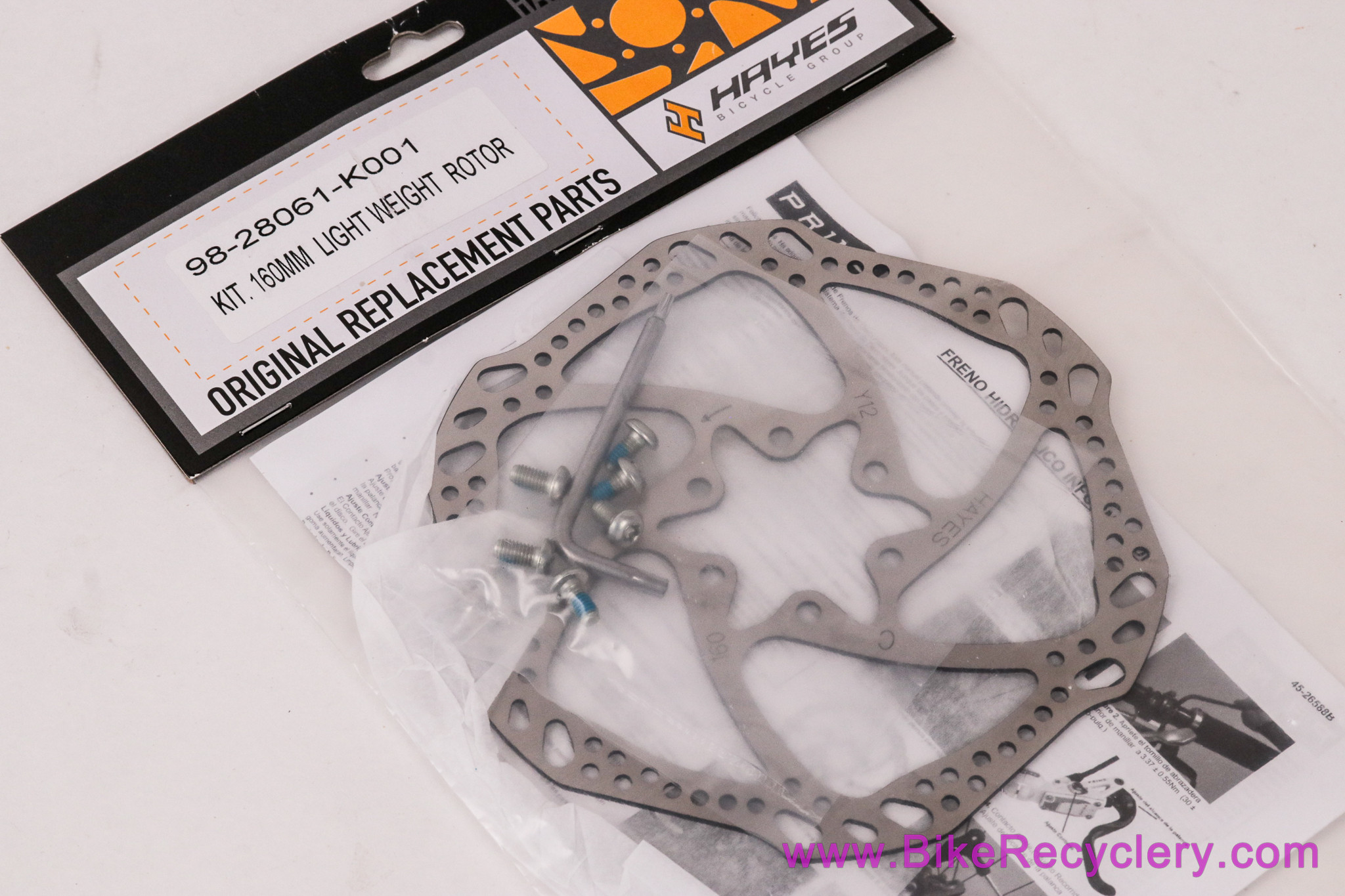 Hayes L-Series 6 Bolt Rotor: 160mm - L6 - Hardware (Sold Individually)