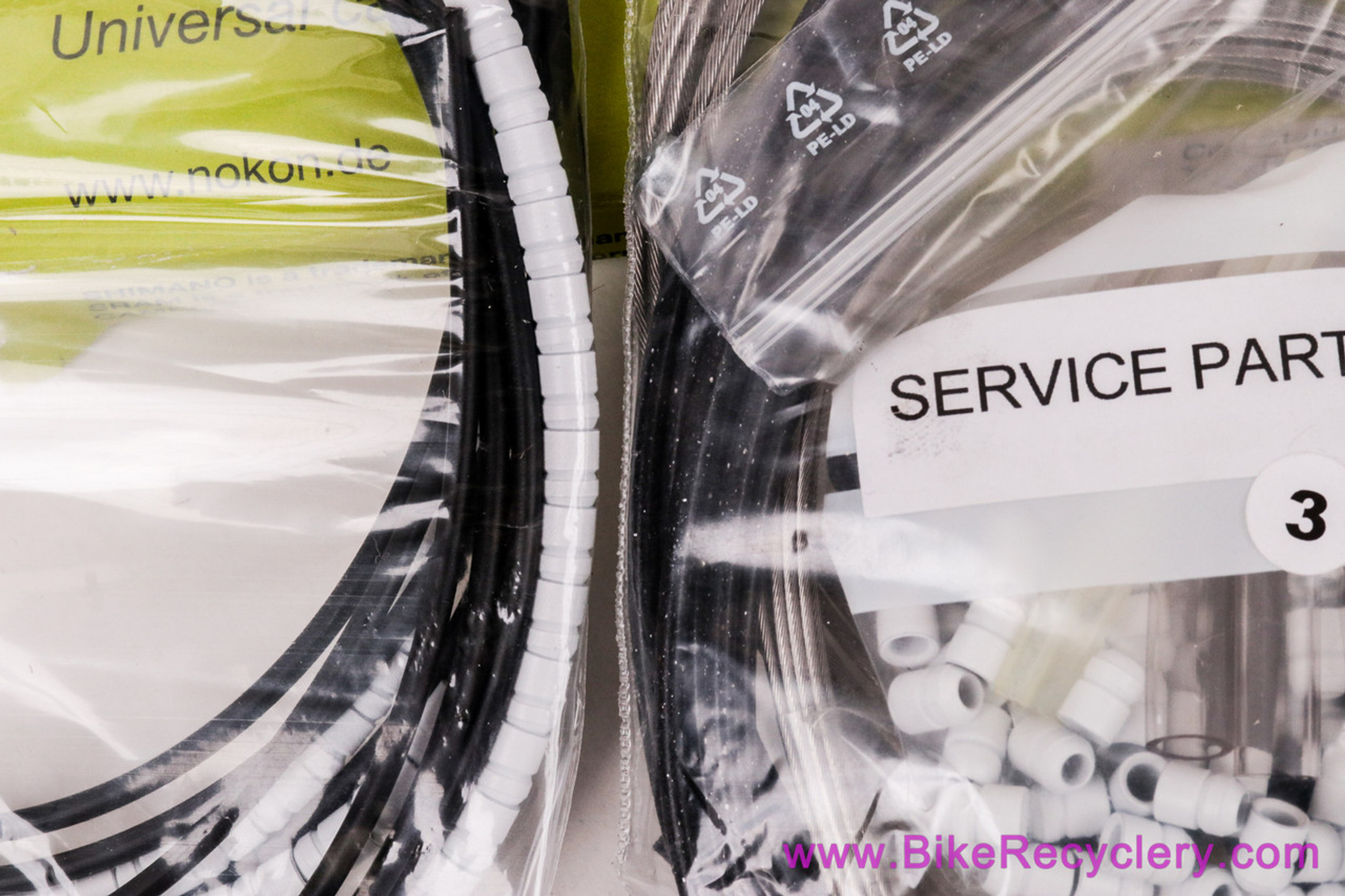 NIB/NOS NOKON Brake/Shift Cable & Housing Set: White - Compressionless - KON-011-20