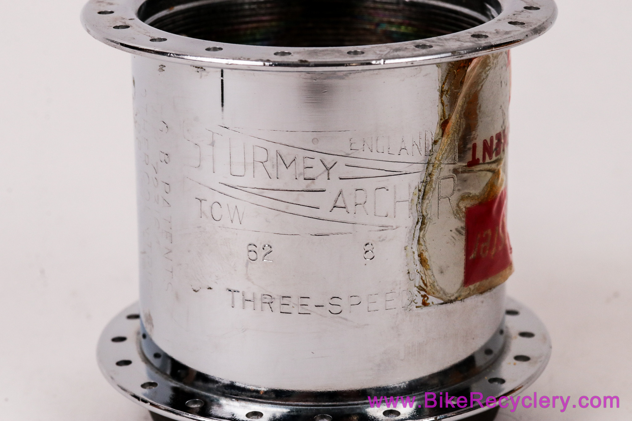 NIB/NOS Sturmey Archer TCW Hub Shell & Ball Cup: 40H - Three Speed