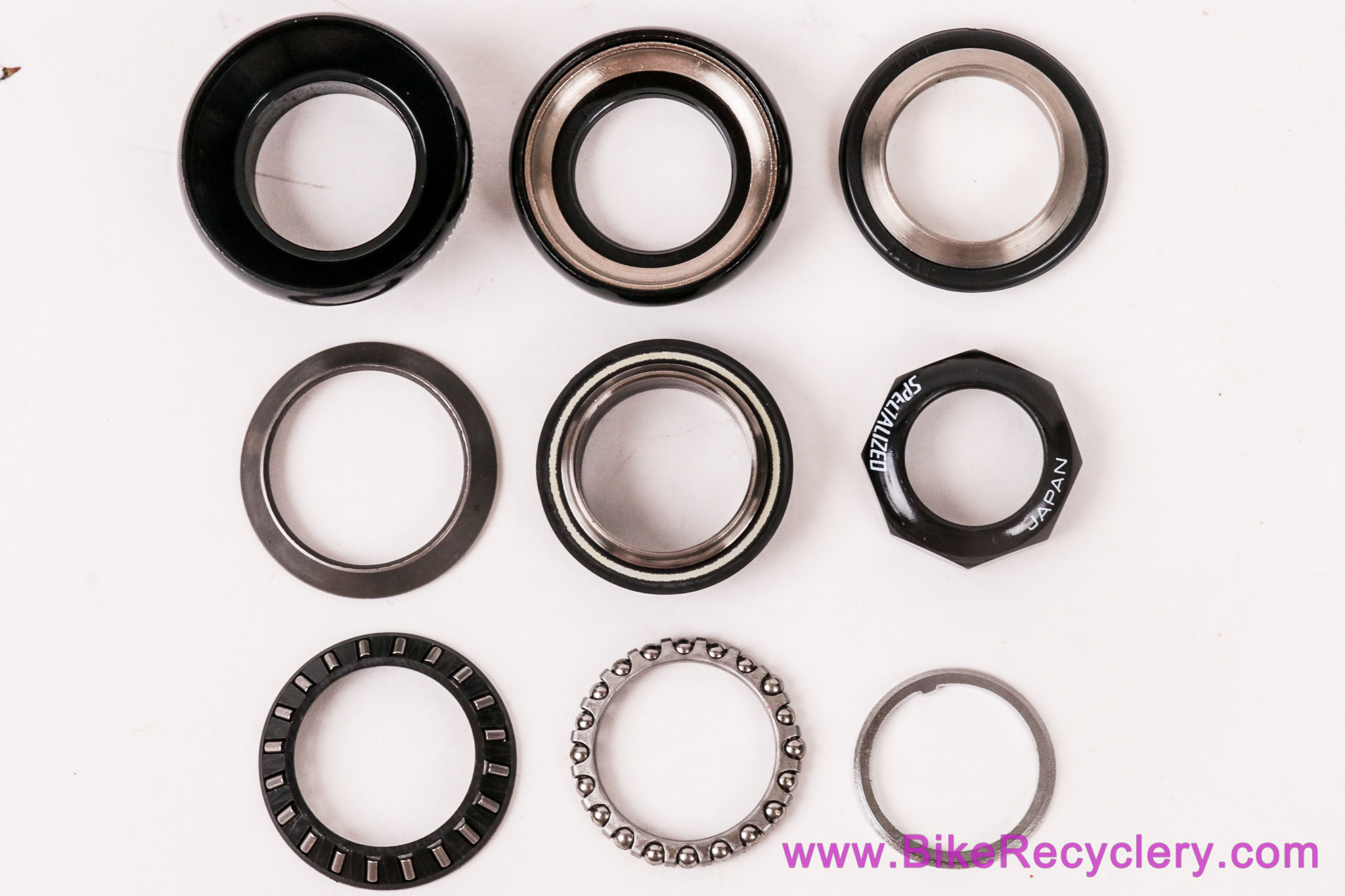 NOS Specialized Direct Drive Headset: 1" Threaded - Needle / Roller Bearing - 38mm Stack - JIS - Black Ano - 1990's