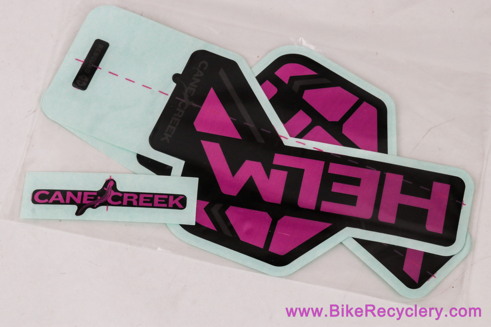 Cane Creek Helm Fork Decals Kit: MKI - Pink / Black (NEW)