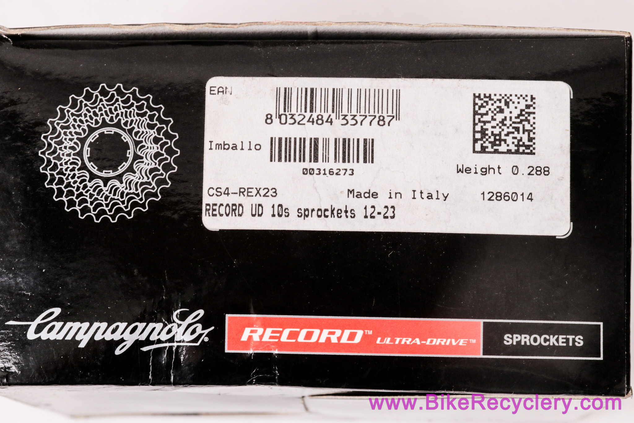 NIB/NOS Campagnolo Record 10 Speed Cassette: 12-25t - Titanium - CS4-REX23