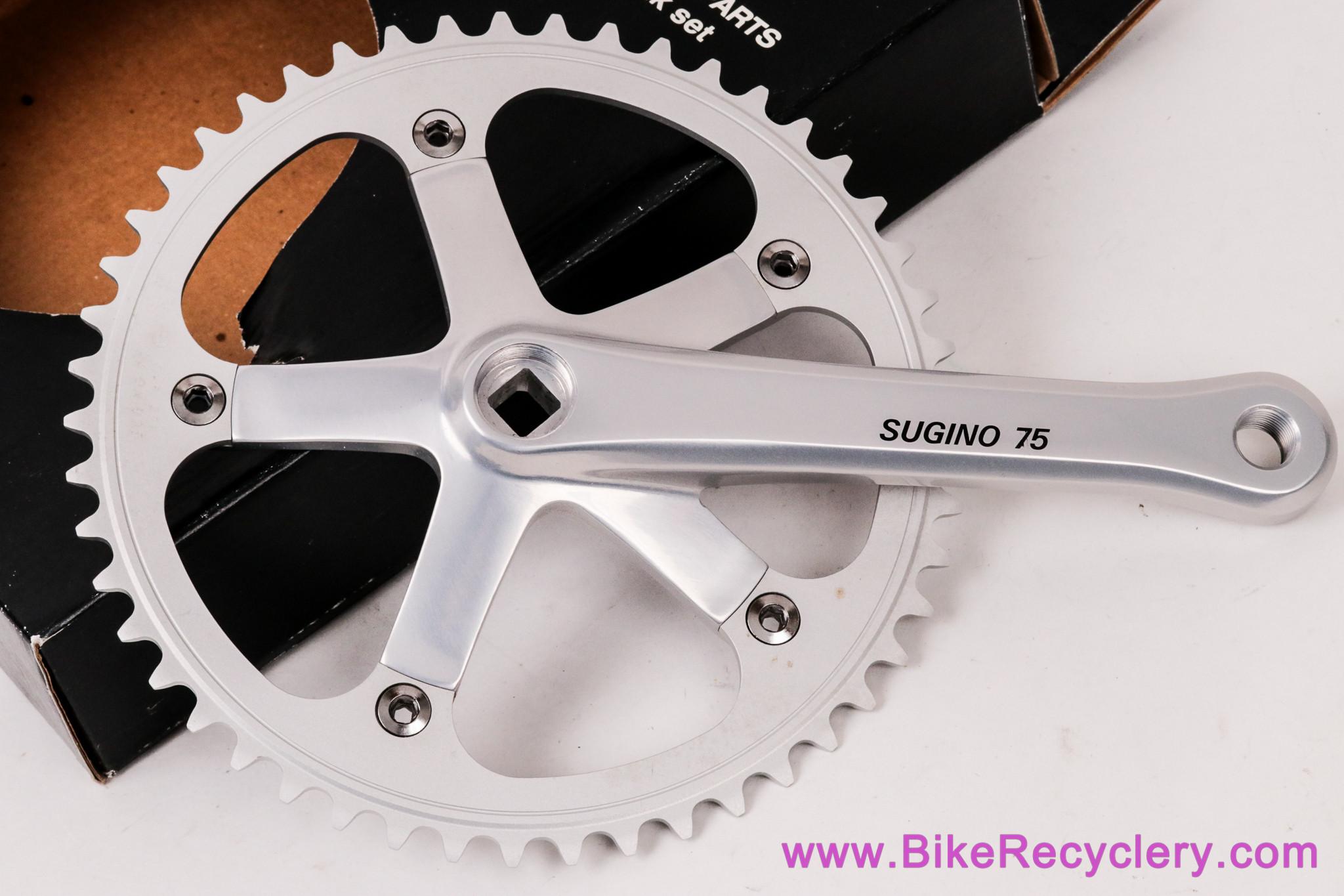 NIB/NOS Sugino 75 NJS Track/Pista Crankset: 165mm x 49t Chainring - Vintage 1980's