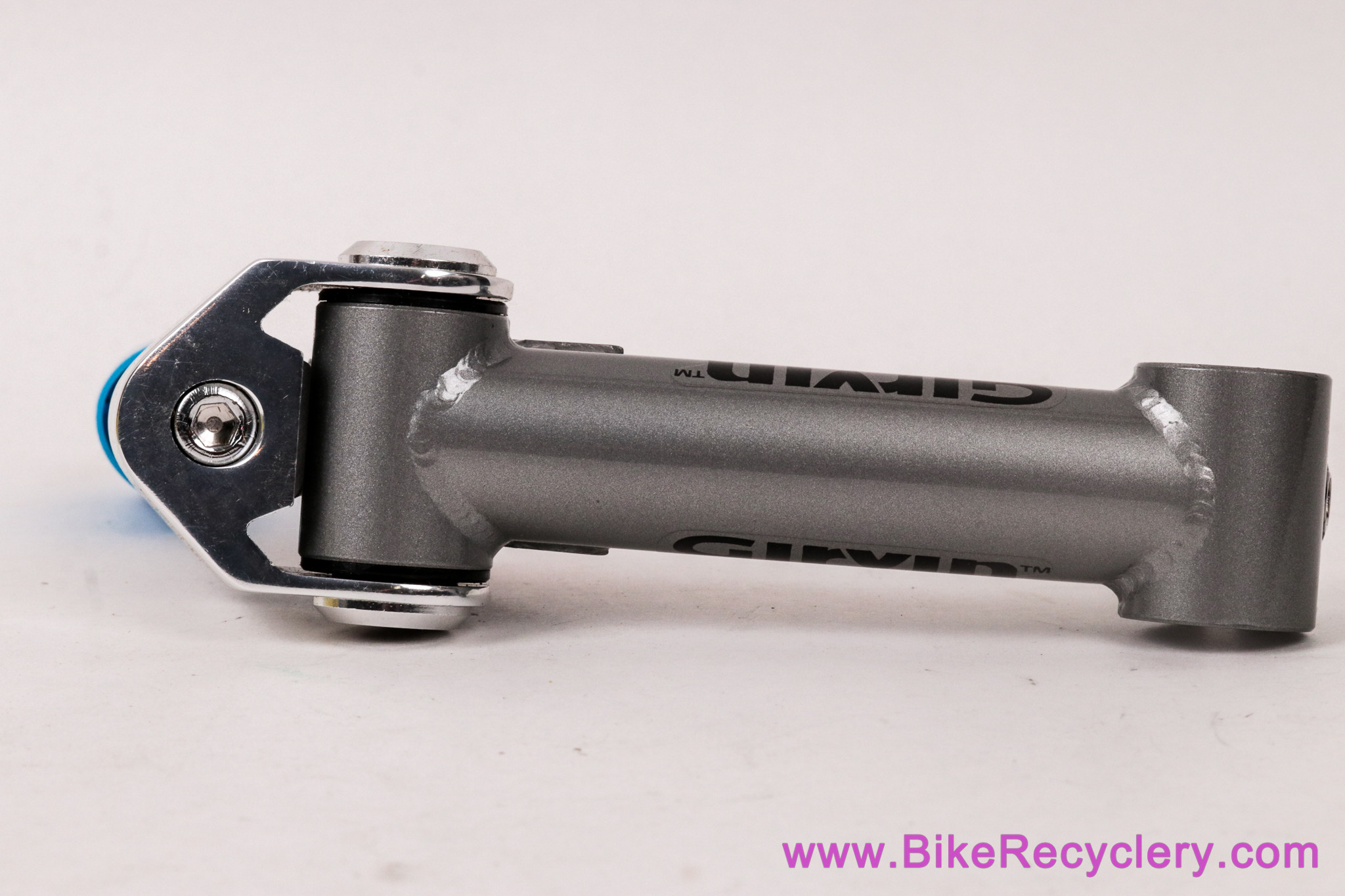 NIB/NOS Girvin Flexstem Suspension Quill Stem: 1 1/8" x 150mm x 25.4mm - Metallic Grey (Firm Elastomer, Blue)