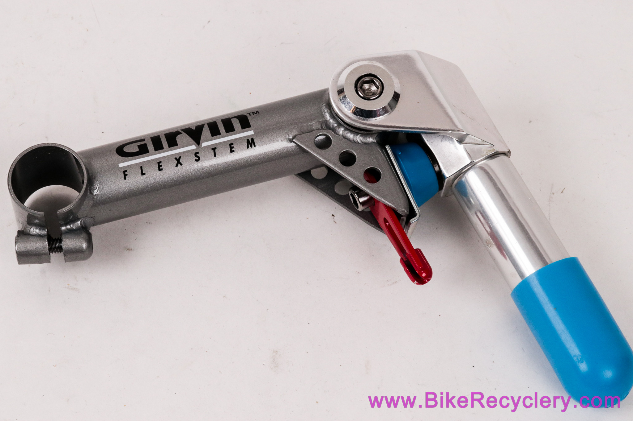 NIB/NOS Girvin Flexstem Suspension Quill Stem: 1 1/8" x 150mm x 25.4mm - Metallic Grey (Firm Elastomer, Blue)