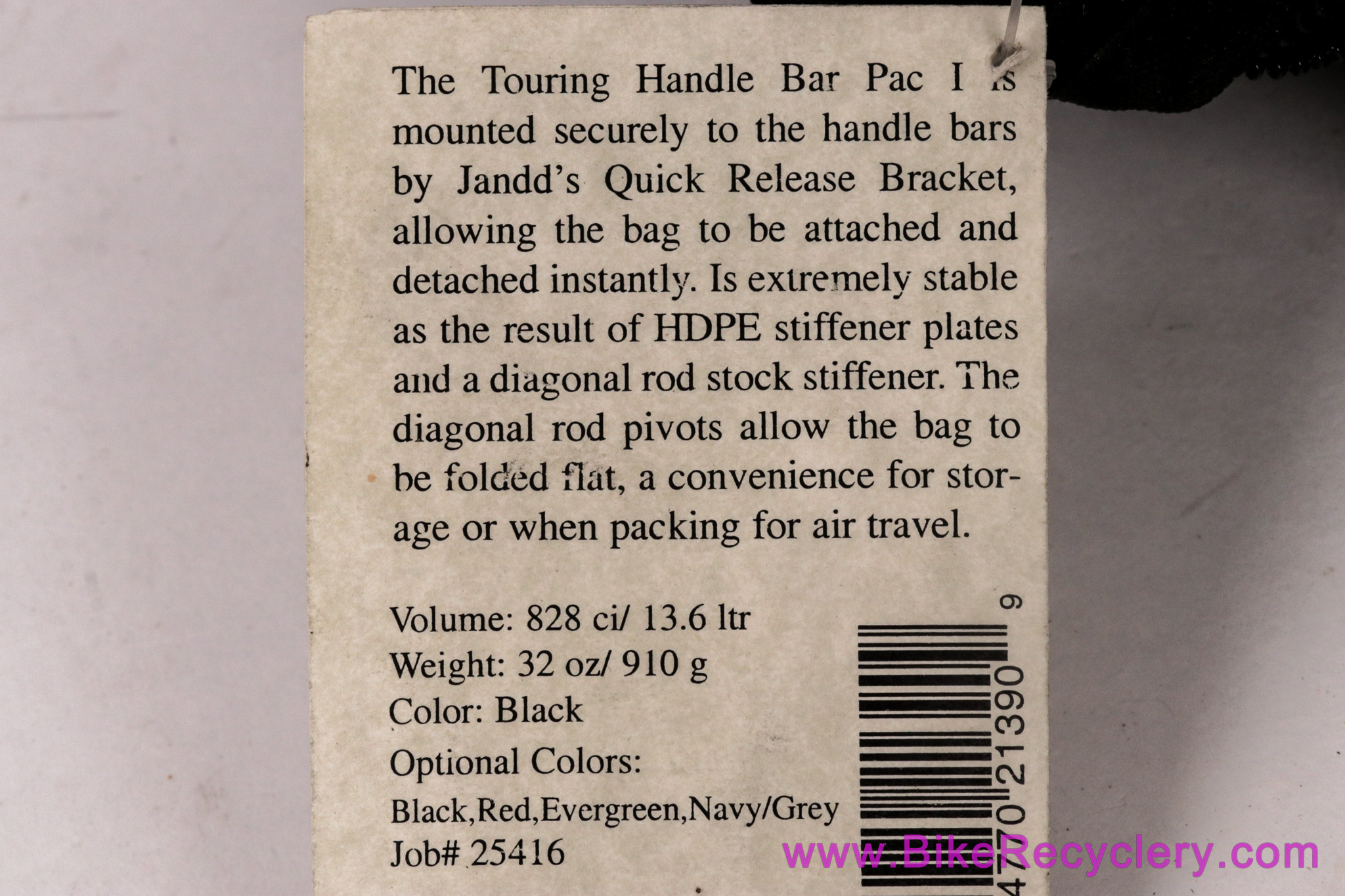 NOS Jandd Mountaineering Handlebar Pack/Bag 1: Black - Klickfix-Like Quick Release Mounting Bracket