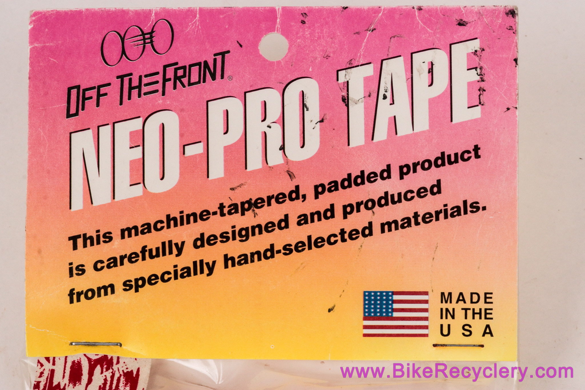 NIB/NOS Off The Front Neo Pro Handlebar Tape: Red/White - Vintage 1990's Made in USA