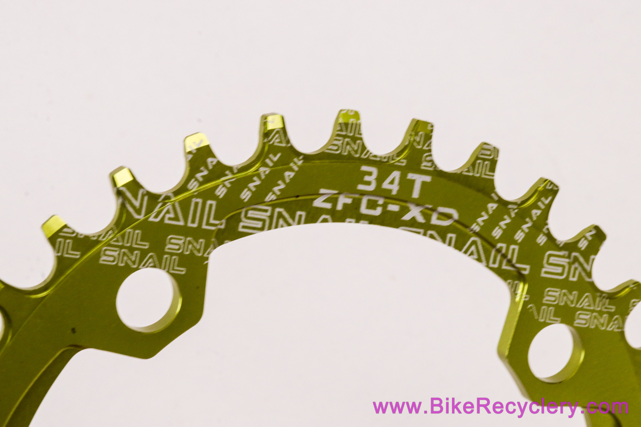 Snail Narrow-Wide Chainring: 34t x 104mm - 1x - Green (New)