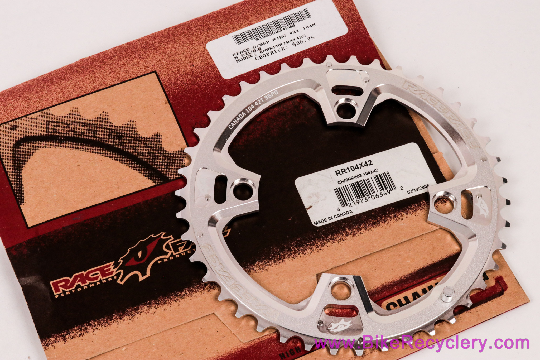 NIB/NOS Race Face Turbine 9 Speed Chainring: 42t x 104mm - Silver / Polished