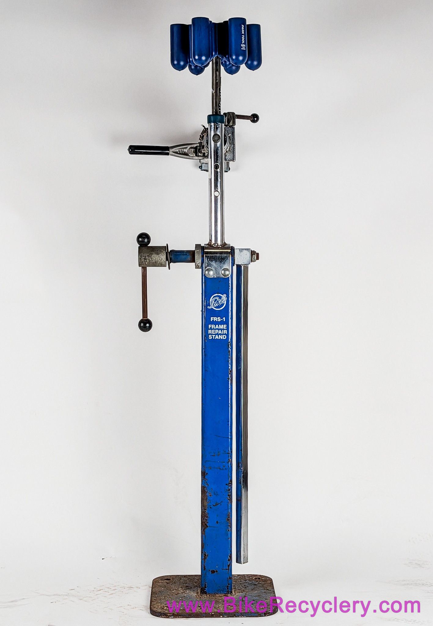 Park Tool FRS-1 Pro Shop Repair Stand & Frame Straightening Gauge: #990 FRS/RS Adapter - PRS-4 / 101-1 Clamp - Tool Caddy