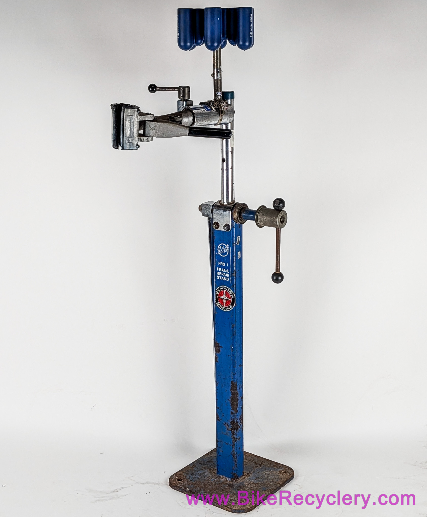 Park Tool FRS-1 Pro Shop Repair Stand & Frame Straightening Gauge: #990 FRS/RS Adapter - PRS-4 / 101-1 Clamp - Tool Caddy