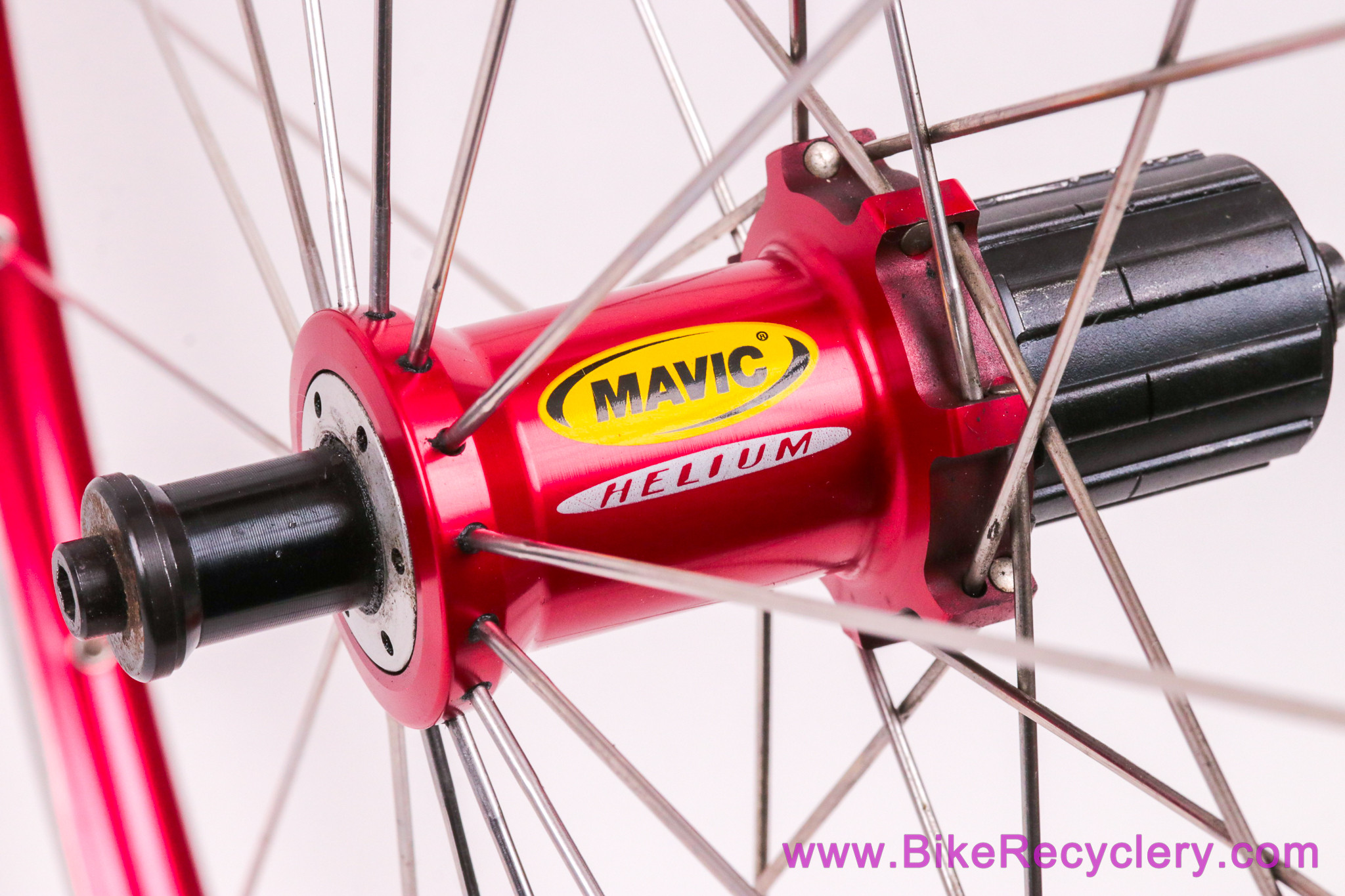 Mavic Helium SUP Tubular Wheelset: Red! 26/28H - Shimano 8/9/10s - Vintage 1990's