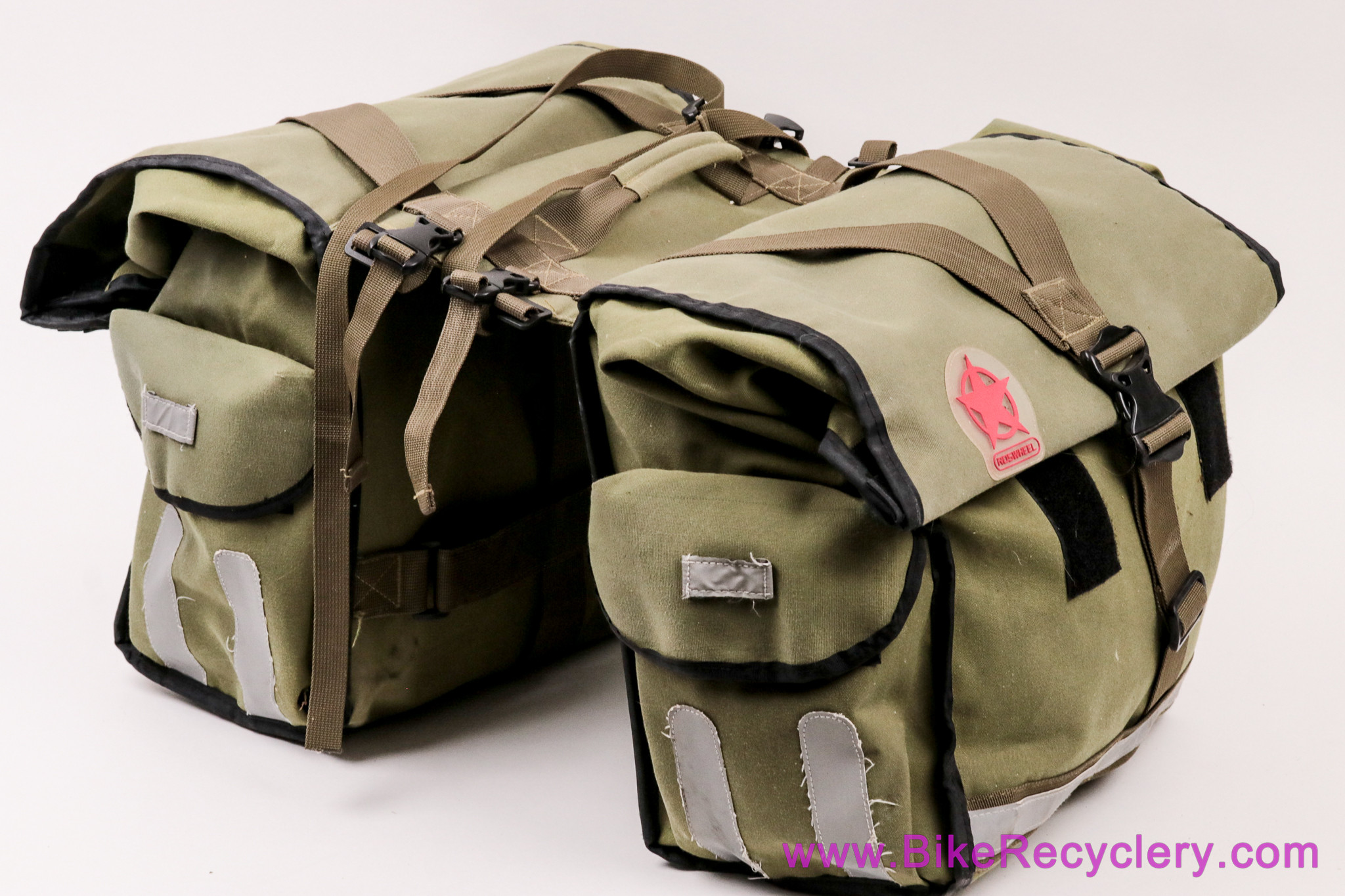 Roswheel Pannier Set: 50 Liter - Green - Canvas