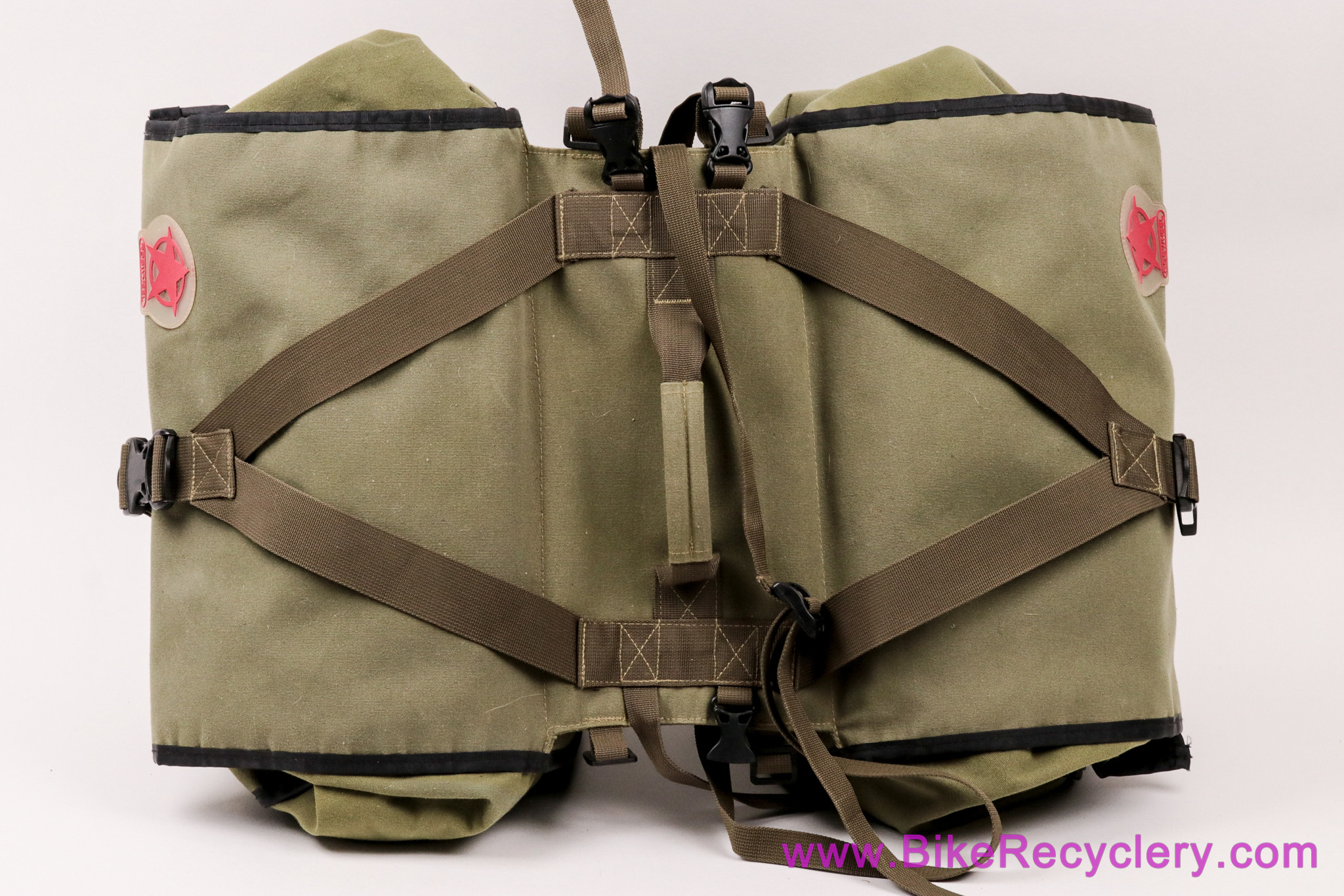 Roswheel Pannier Set: 50 Liter - Green - Canvas