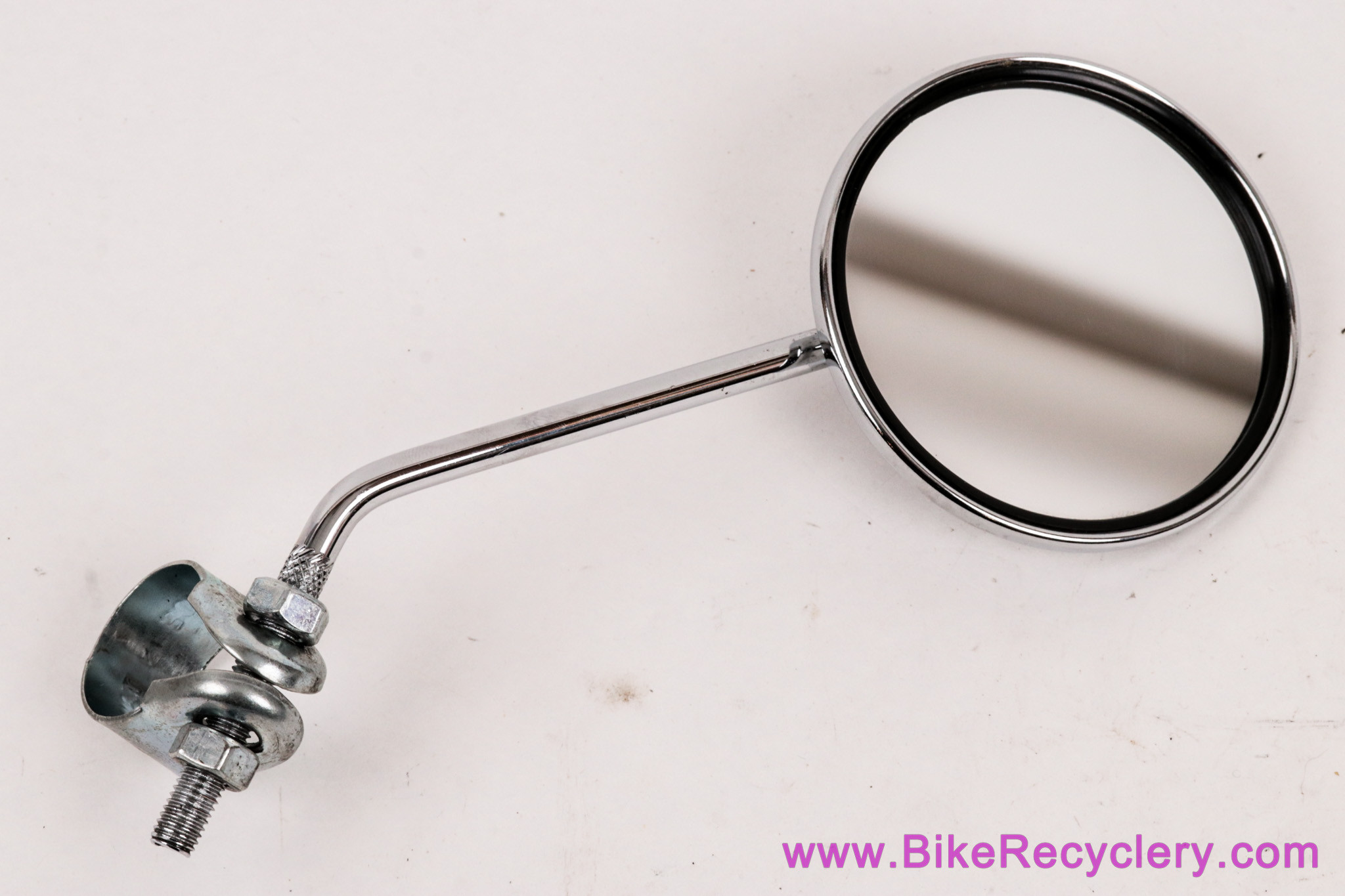 NOS Cruiser / Stingray Style Handlebar Mirror: Round - Orange Amber Reflector