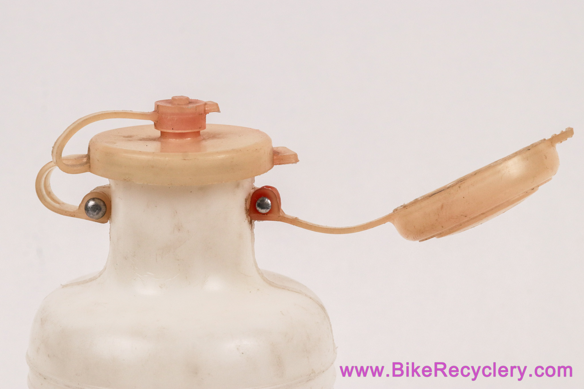 Vintage Schwinn Water Bottle: White/Red - 1970s 1980s - Unique Double Cap System