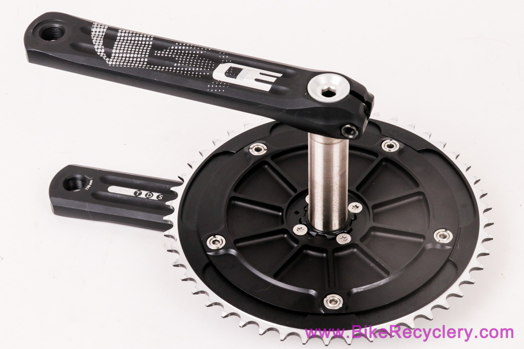 ROTOR 3D24 Track Crankset: 170mm x 49t Vision Pro - Black (Barely