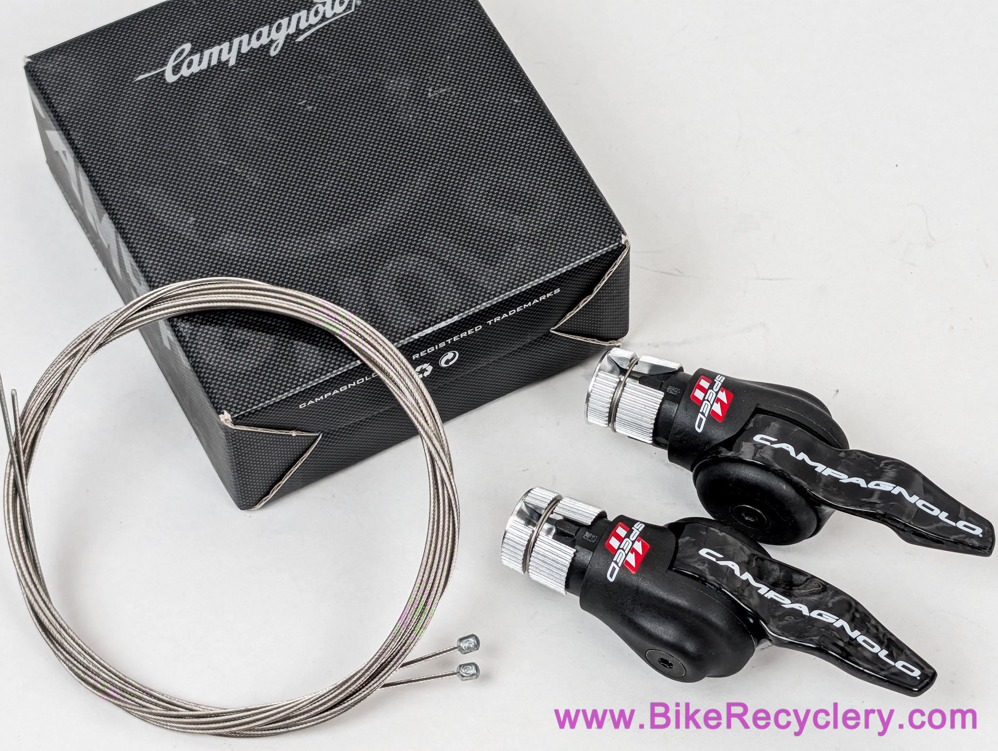 Campagnolo 11 Speed TT Bar End Shifters: Carbon -TT11CGC (NEW