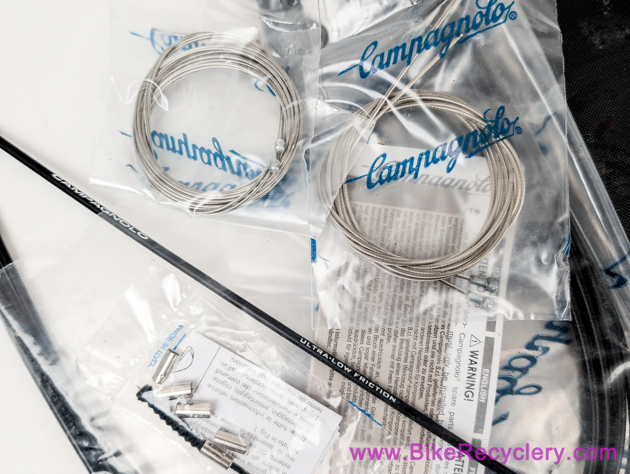 Campagnolo Ultra Torque / ErgoPower Cable Set: CG-ER600 - Ultra Low Friction - Brake & Derailleur - Front/Rear - Black - 8/9/10/11/12s