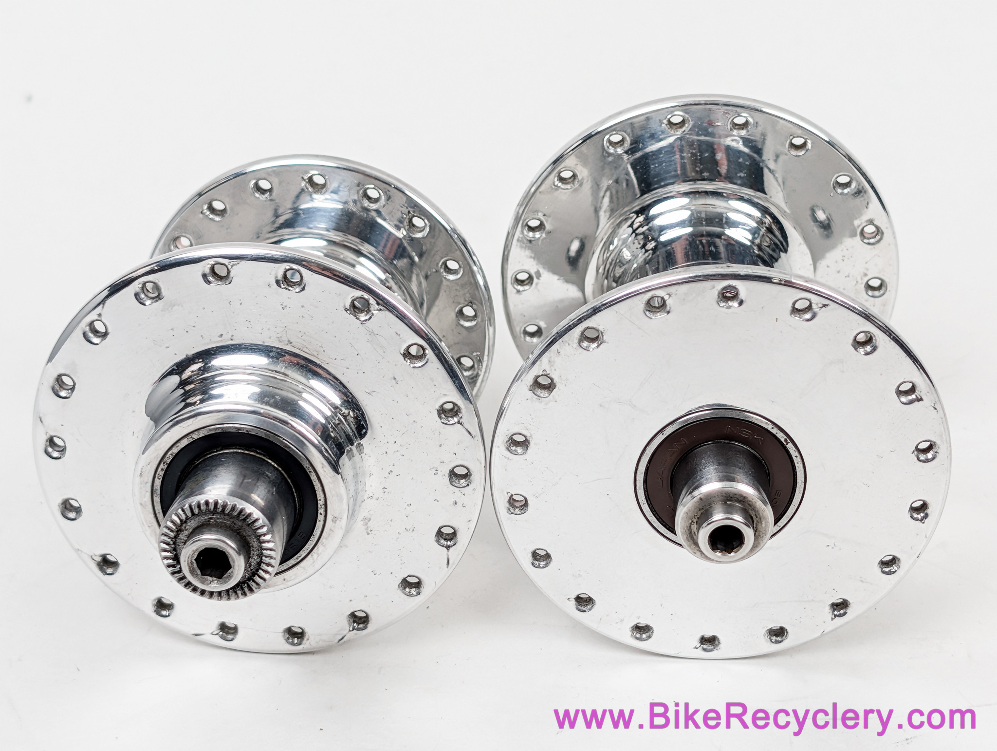 Phil Wood Classic High-Low Road Freewheel Hubset: 36H x 130mm - QR - Polished (EXC+)
