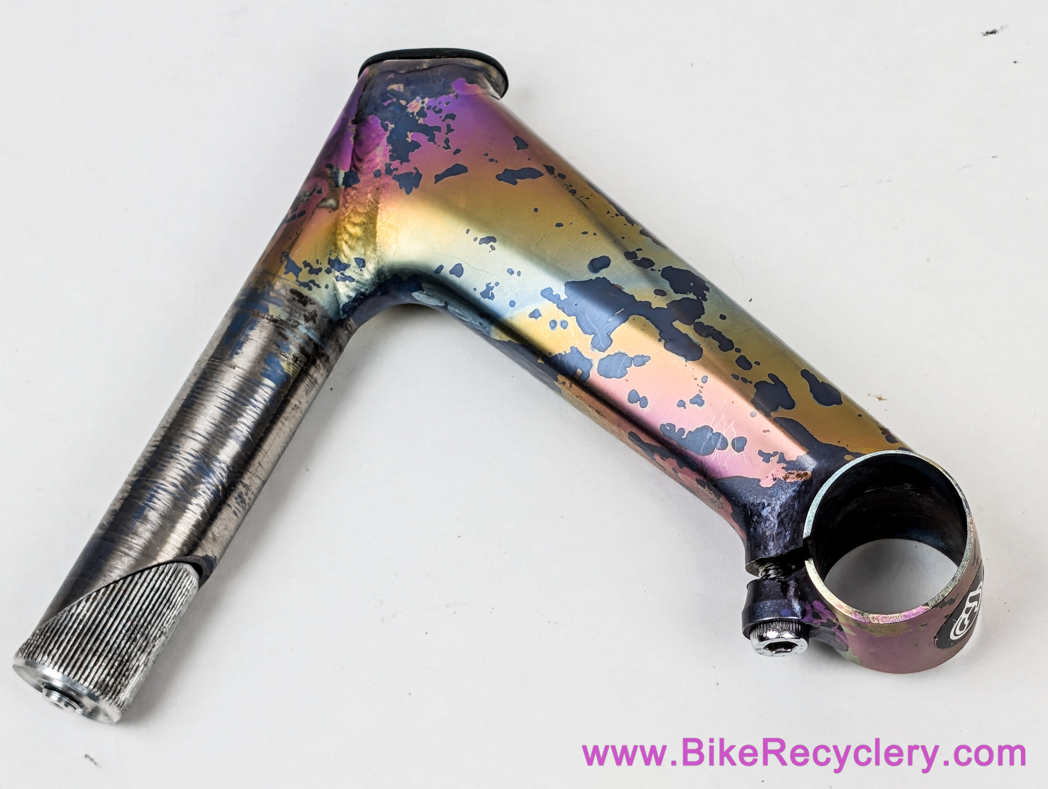 Cinelli Grammo Art Titanium Quill Stem: 125mm x 26.4mm - Lisa Frank Rainbow Animal Print Ano - Top Cap (EXC)