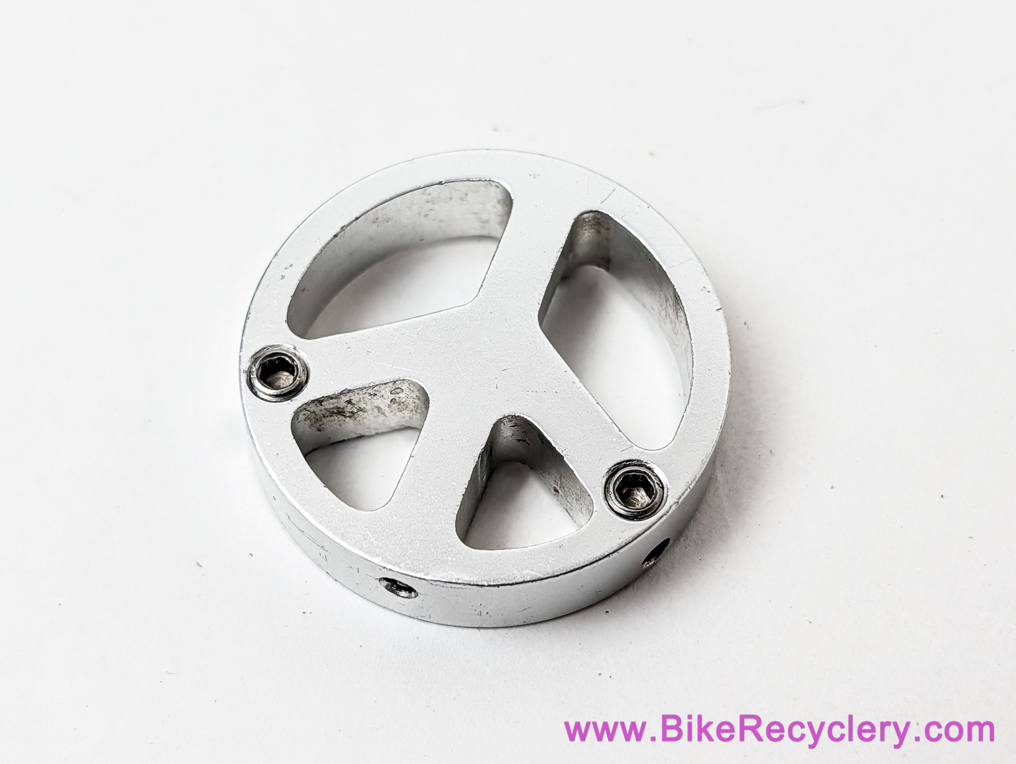 Ringle Mojo Peace Sign Cantilever Brake Cable Carrier: Silver Ano - Vintage 1990's (Near Mint)