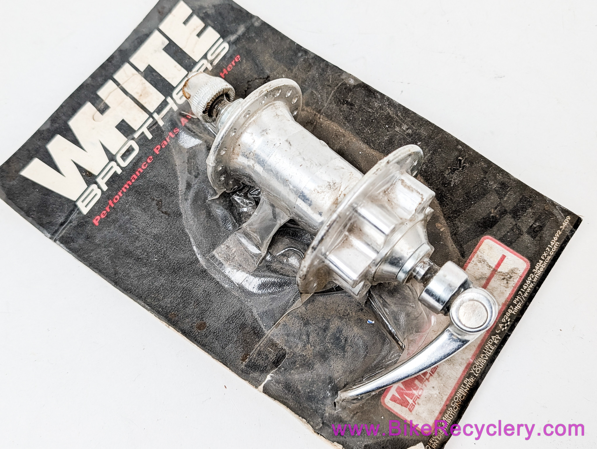 NIB/NOS White Brothers Disc Front Hub: 32H - 6 Bolt - Vintage 1990's - Silver Ano