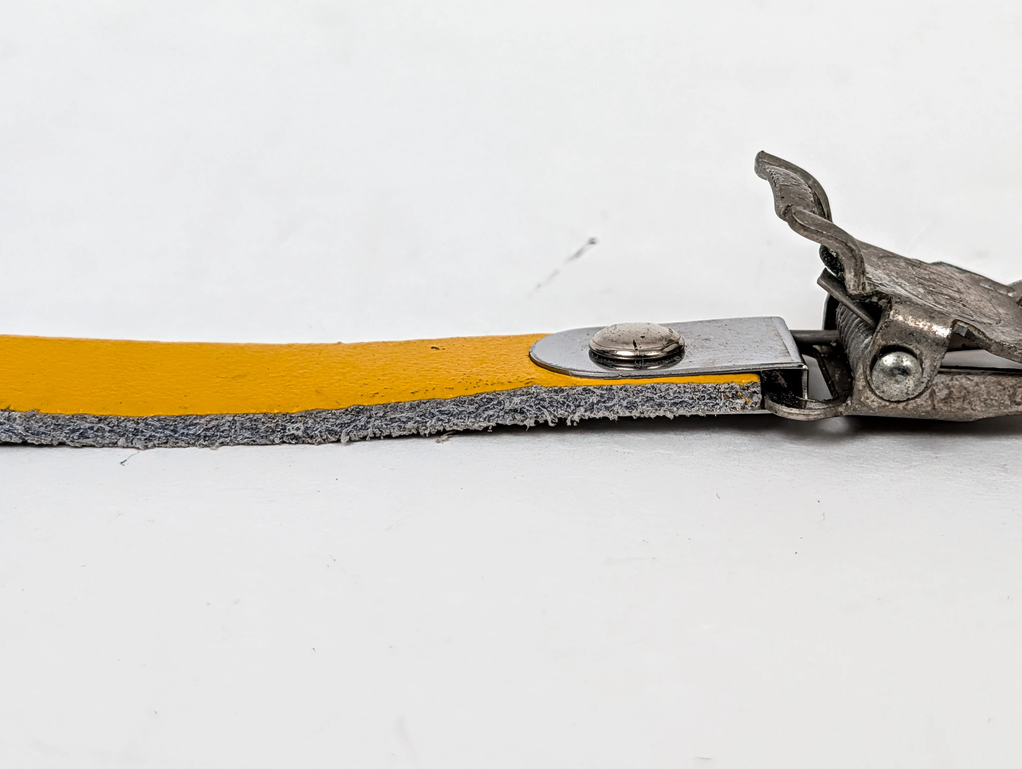 NOS Vintage Italian Bierreci BRC Leather Toe Straps: Yellow - 1970s 1980's