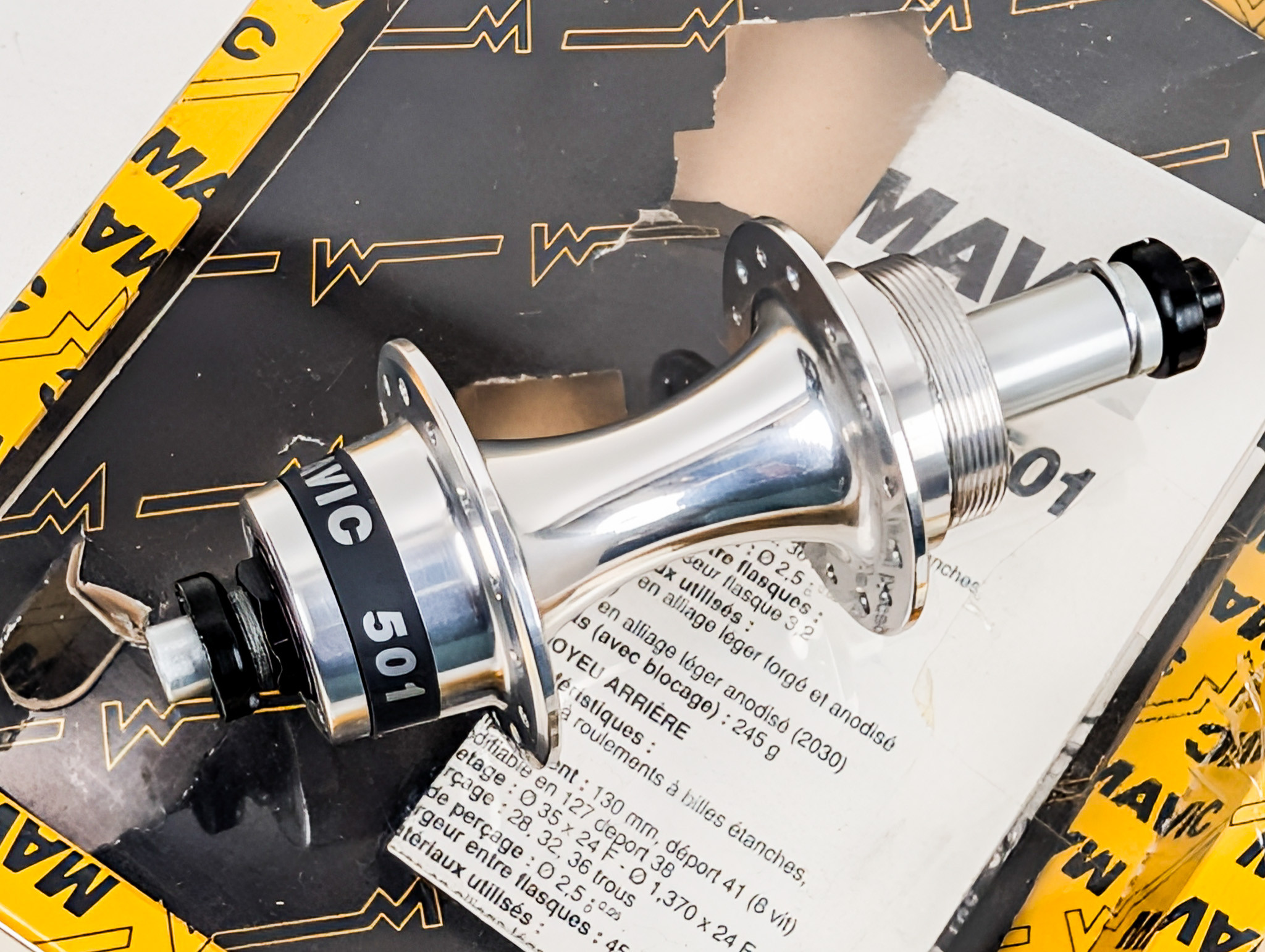 NIB/NOS Mavic 501 Hubset & QR Skewers: 28H x 130mm (Or 1276mm by