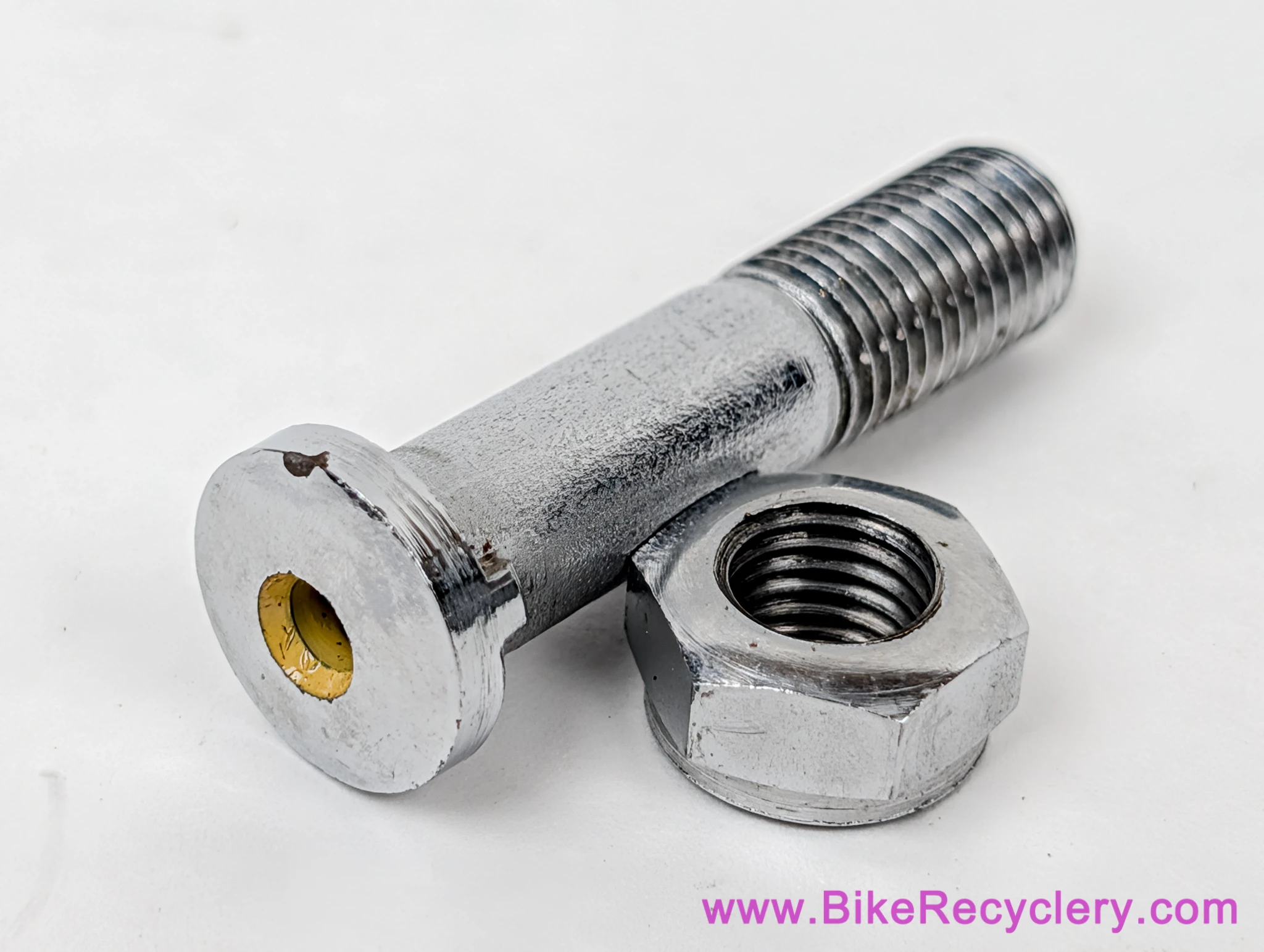 Quill Stem Bar Clamp Bolt + Nut: Drilled/Hollow! Chrome - 7.85mm x 38mm - Vintage 1940's 1950's 1960's