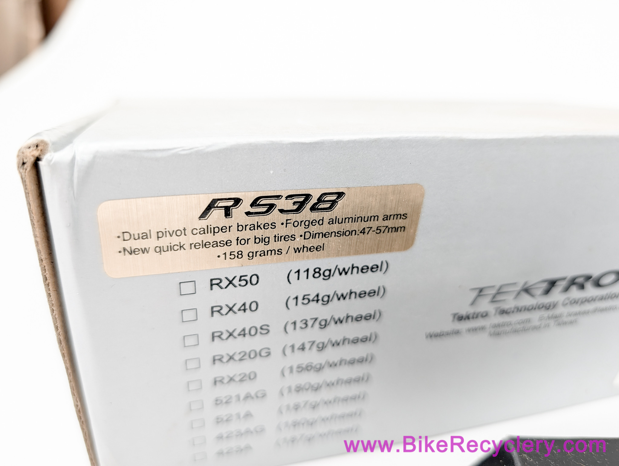 Tektro R538 Mid / Long Reach Brakeset: 47-57mm - Silver (NEW)