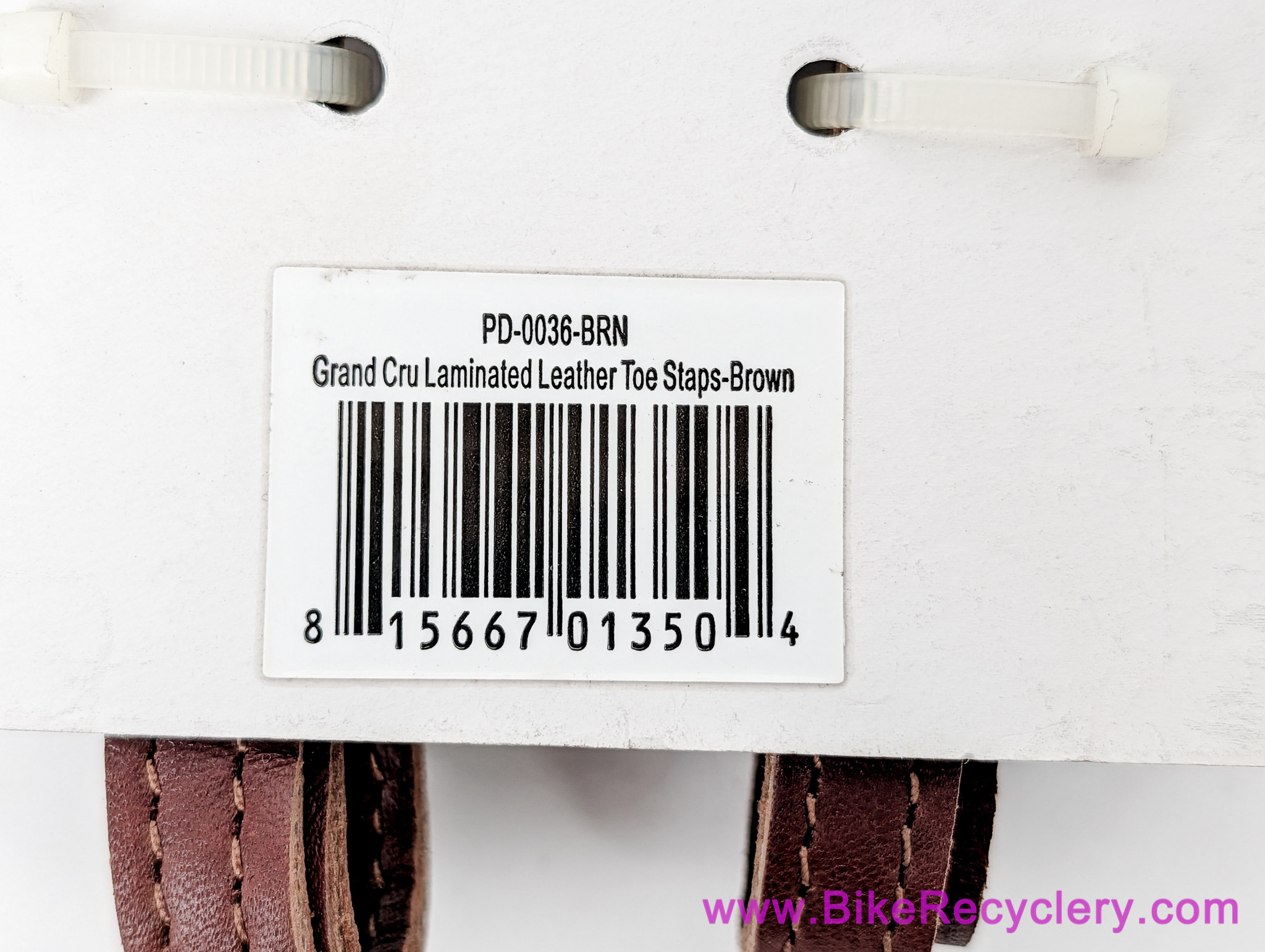 Velo Orange  Grand Cru Toe Straps: Laminated Brown Leather - Stainless Steel - Buckle Pads (NEW)