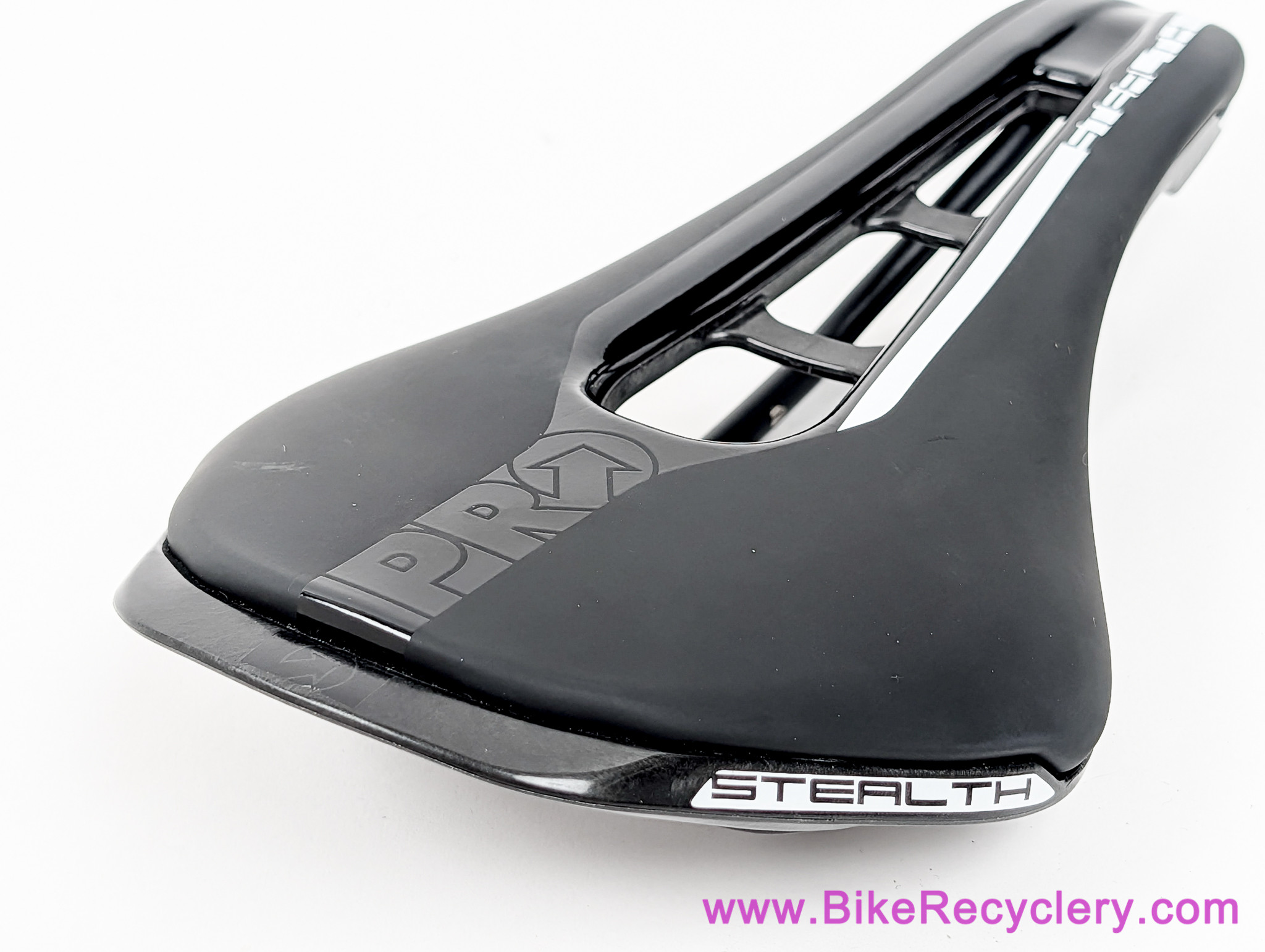 Pro Stealth Saddle: 142mm - Stainless Steel Cutout - Black (New Take-Off or Barely Used)