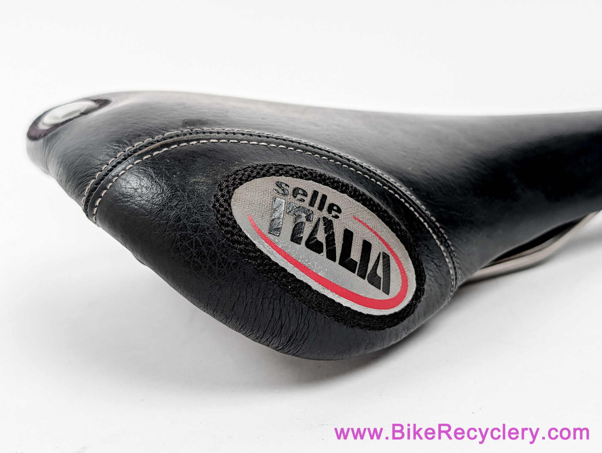 Selle Italia Flite Titanium: 155mm Extra Wide! Textured Leather - 2000 (Near Mint)