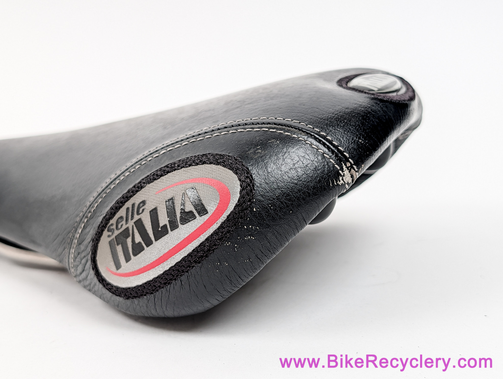 Selle Italia Flite Titanium: 155mm Extra Wide! Textured Leather - 2000 (Near Mint)