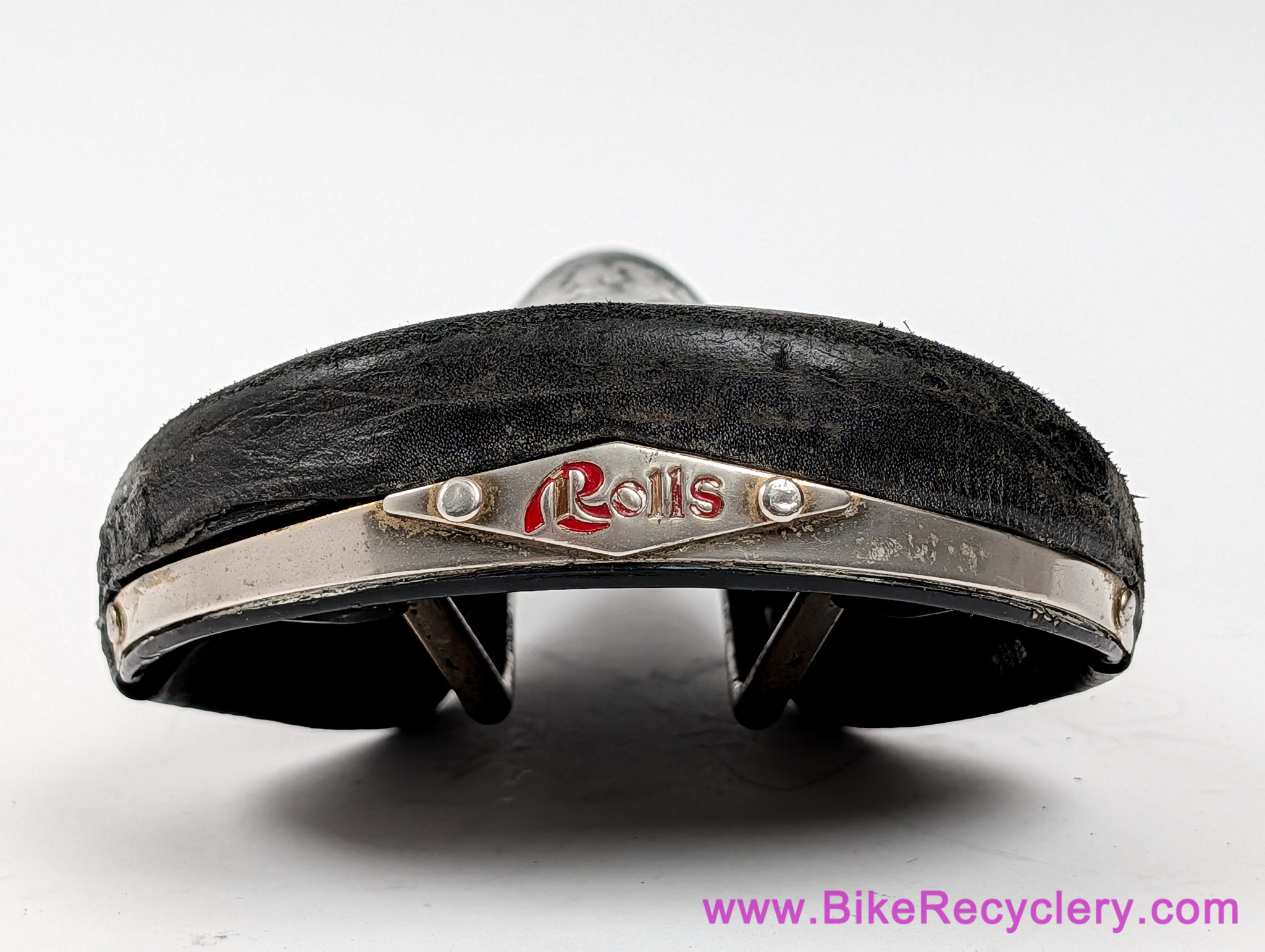 1990's San Marco Rolls Saddle: Black Leather - Copper Rails & Badges - Vintage