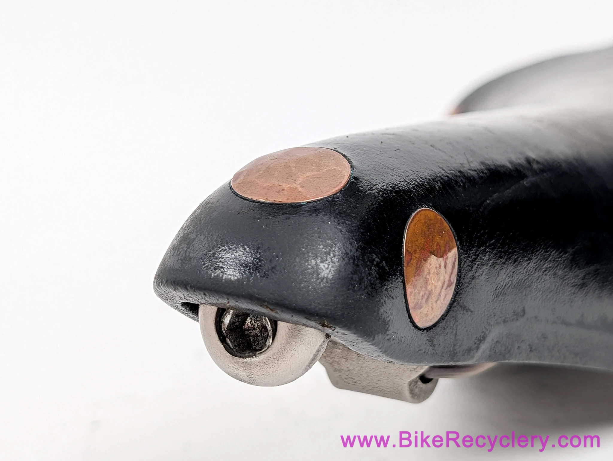 Brooks Team Pro TITANIUM Leather Saddle:  Large Copper Rivets - Black (LOW MILES Near Mint+)
