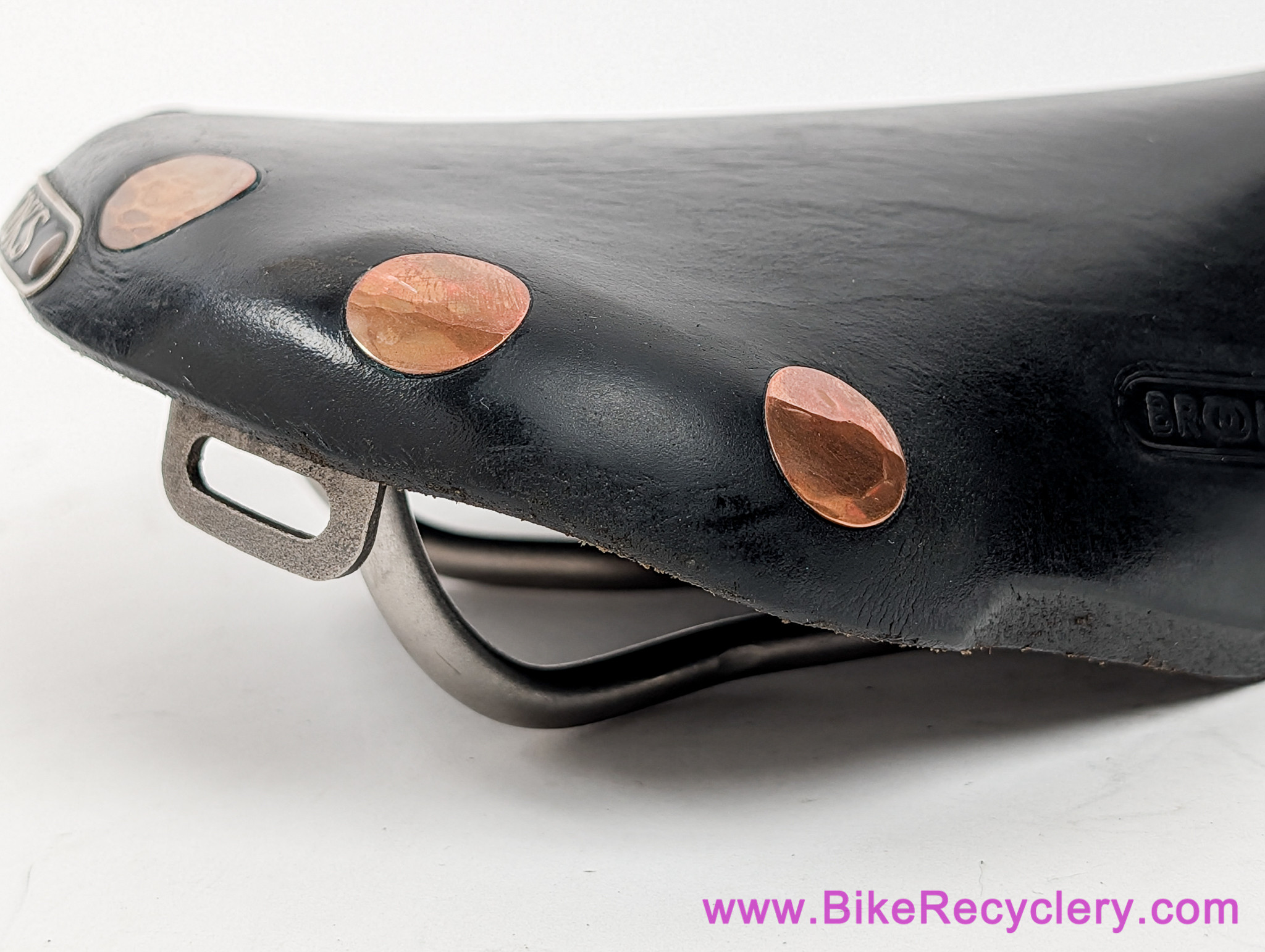 Brooks Team Pro TITANIUM Leather Saddle: Large Copper Rivets