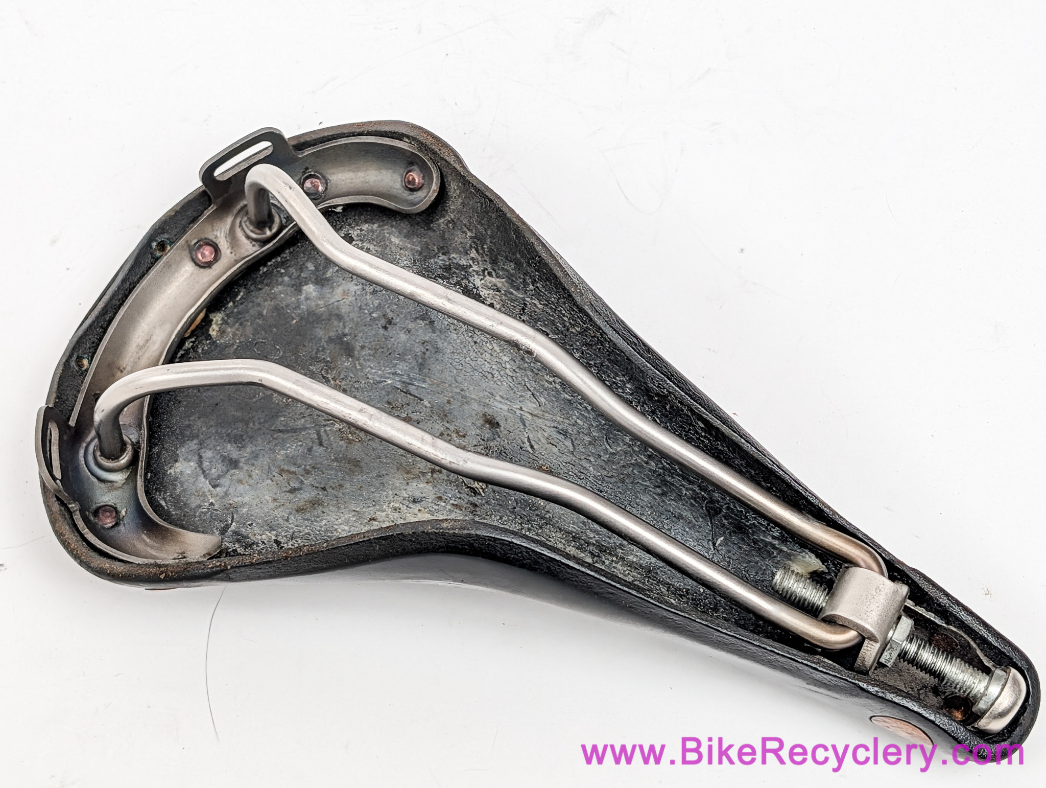 Brooks Team Pro TITANIUM Leather Saddle: Large Copper Rivets
