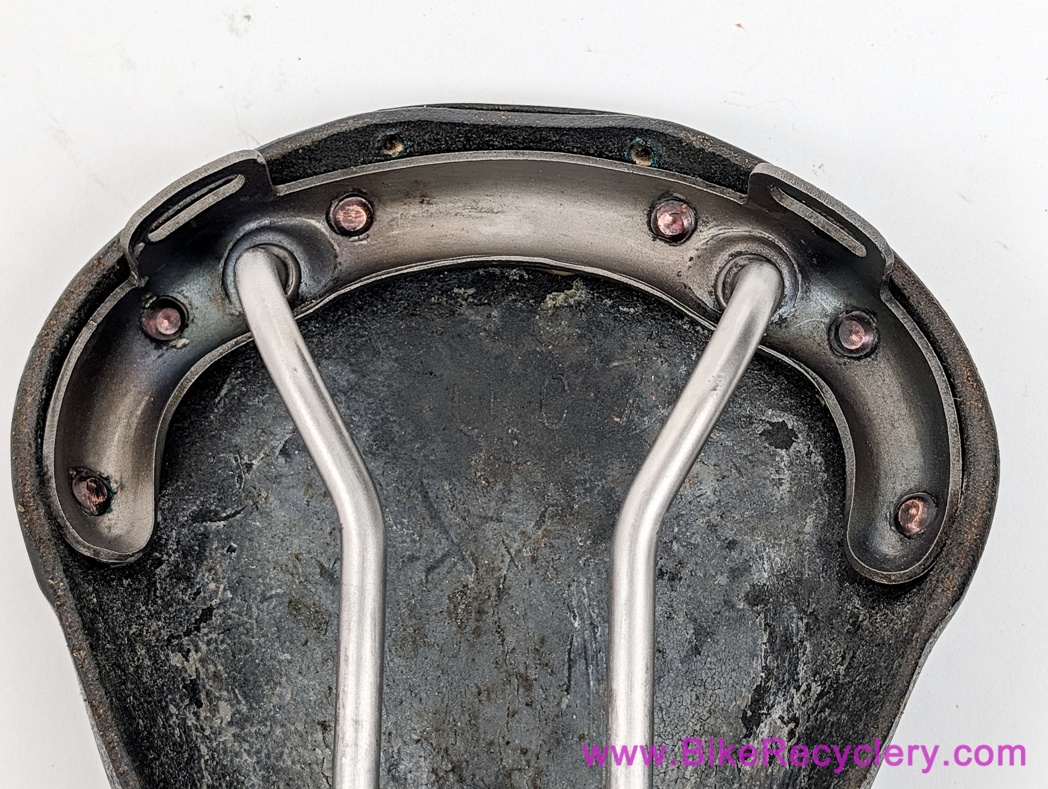 Brooks Team Pro TITANIUM Leather Saddle: Large Copper Rivets