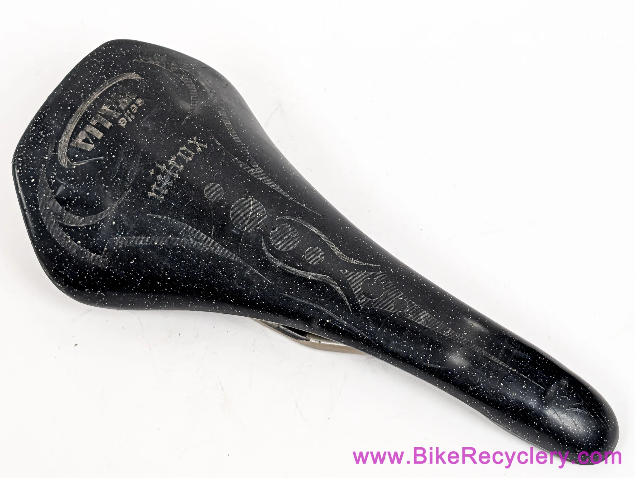 Selle Italia Nitrox Saddle: Black Glitter - 130mm - Uncovered Plastic - Mid School BMX / MTB