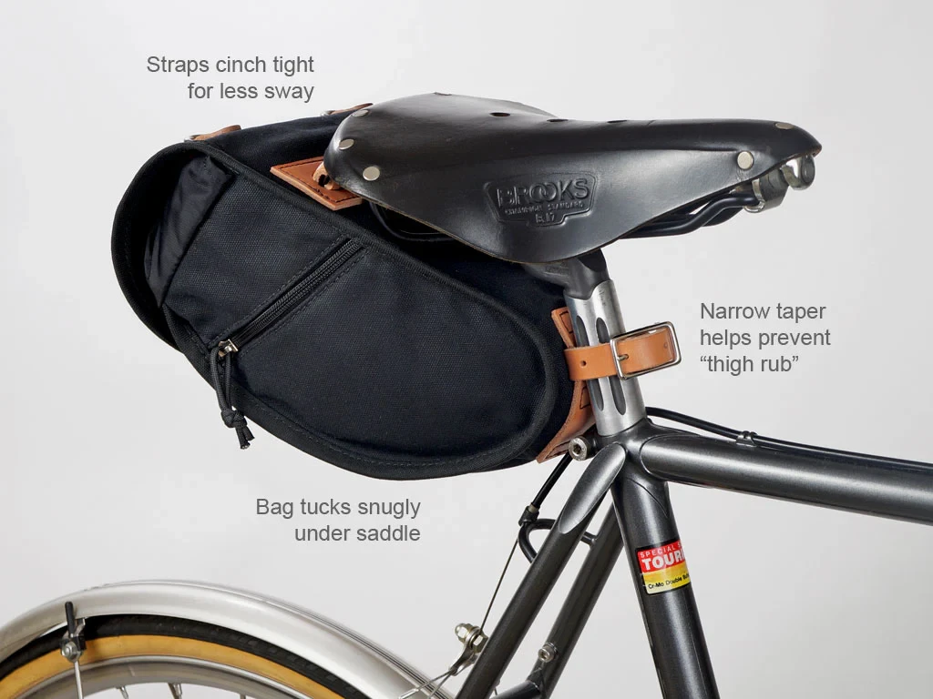 Acorn Saddlebag Medium: Black Waxed Canvas & Leather (NEW)