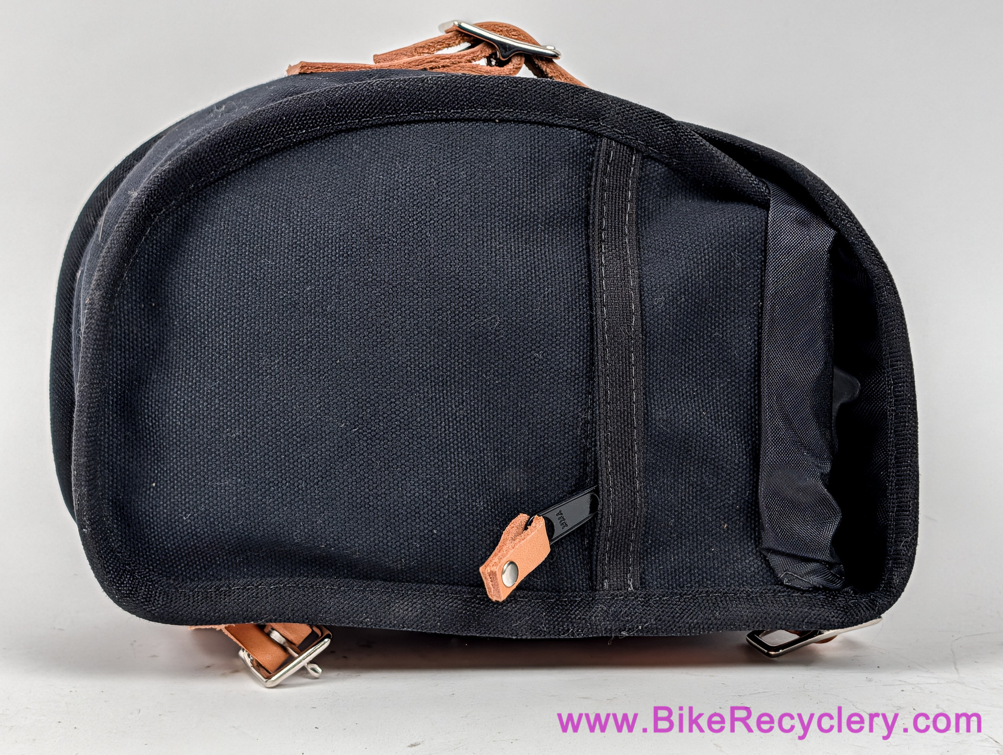 Acorn Saddlebag Medium: Black Waxed Canvas & Leather (NEW)
