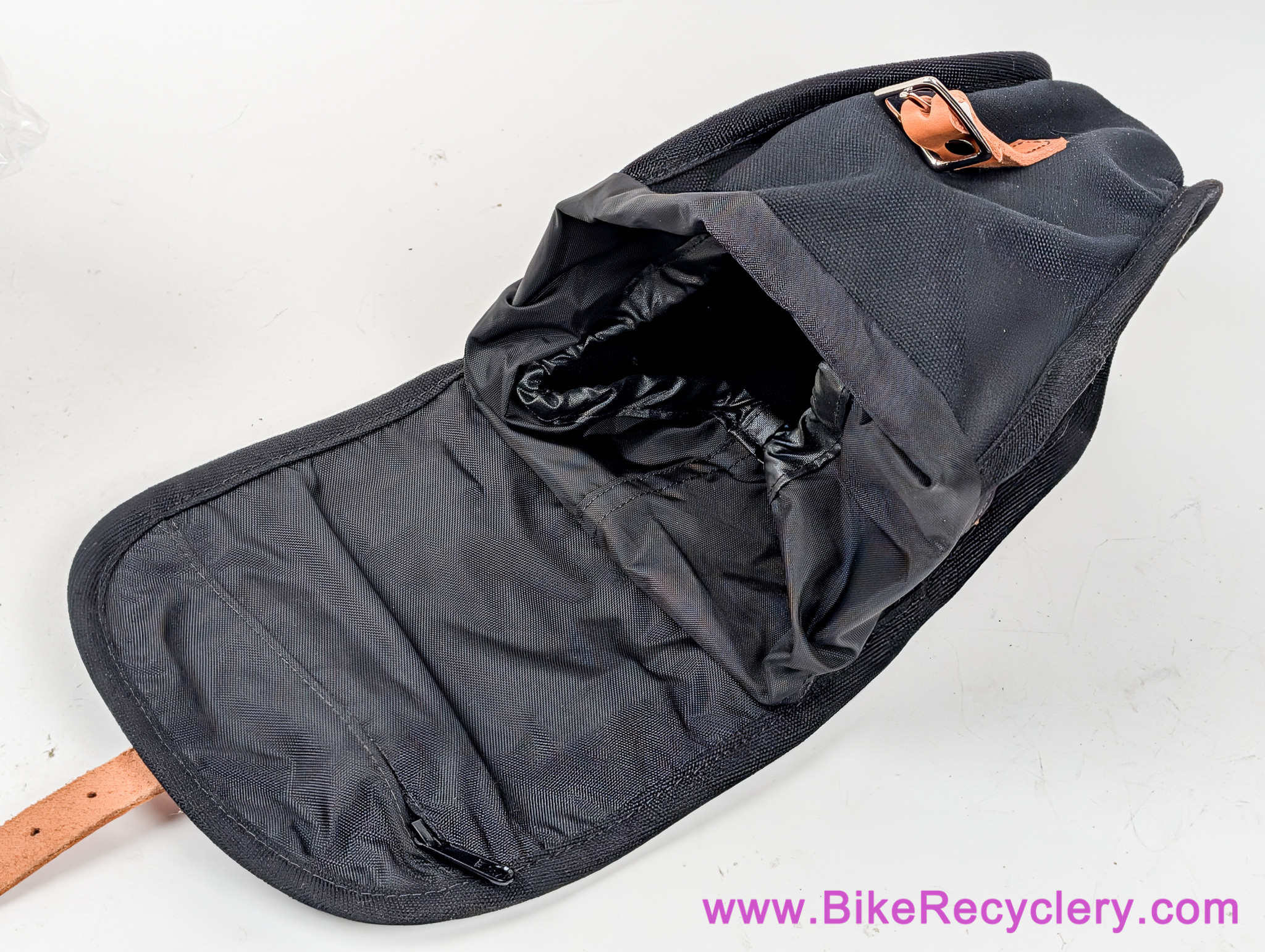 Acorn Saddlebag Medium: Black Waxed Canvas & Leather (NEW)