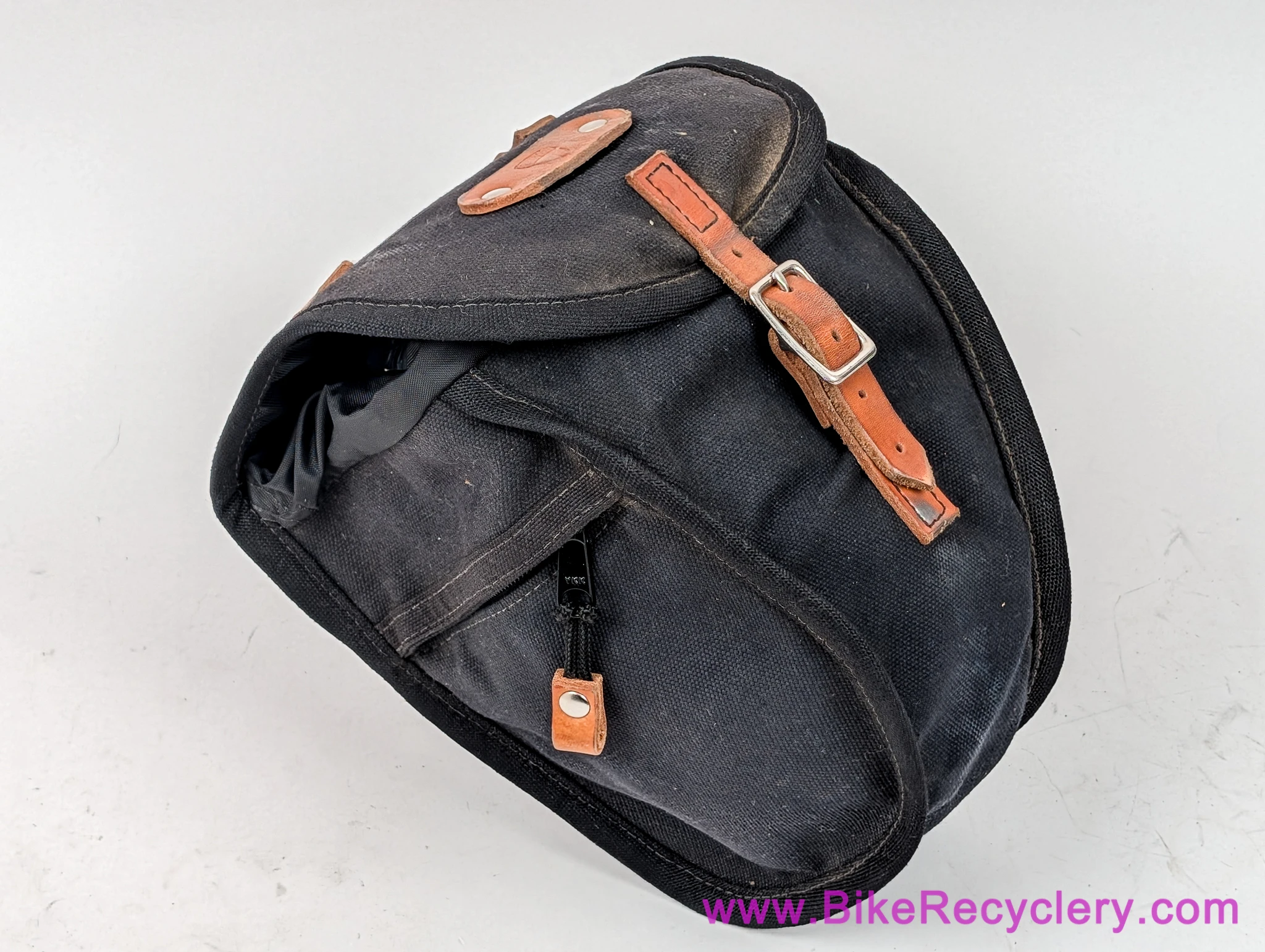 Acorn Saddlebag Medium: Black Waxed Canvas & Leather (Near Mint)