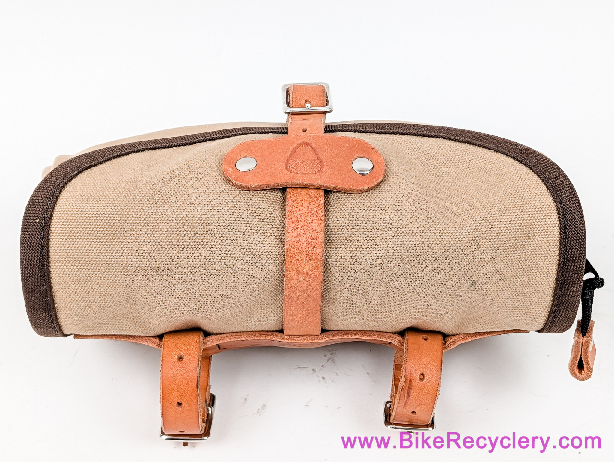 Acorn Mini Handlebar Bag: Tan Waxed Canvas & Leather (Near Mint+)