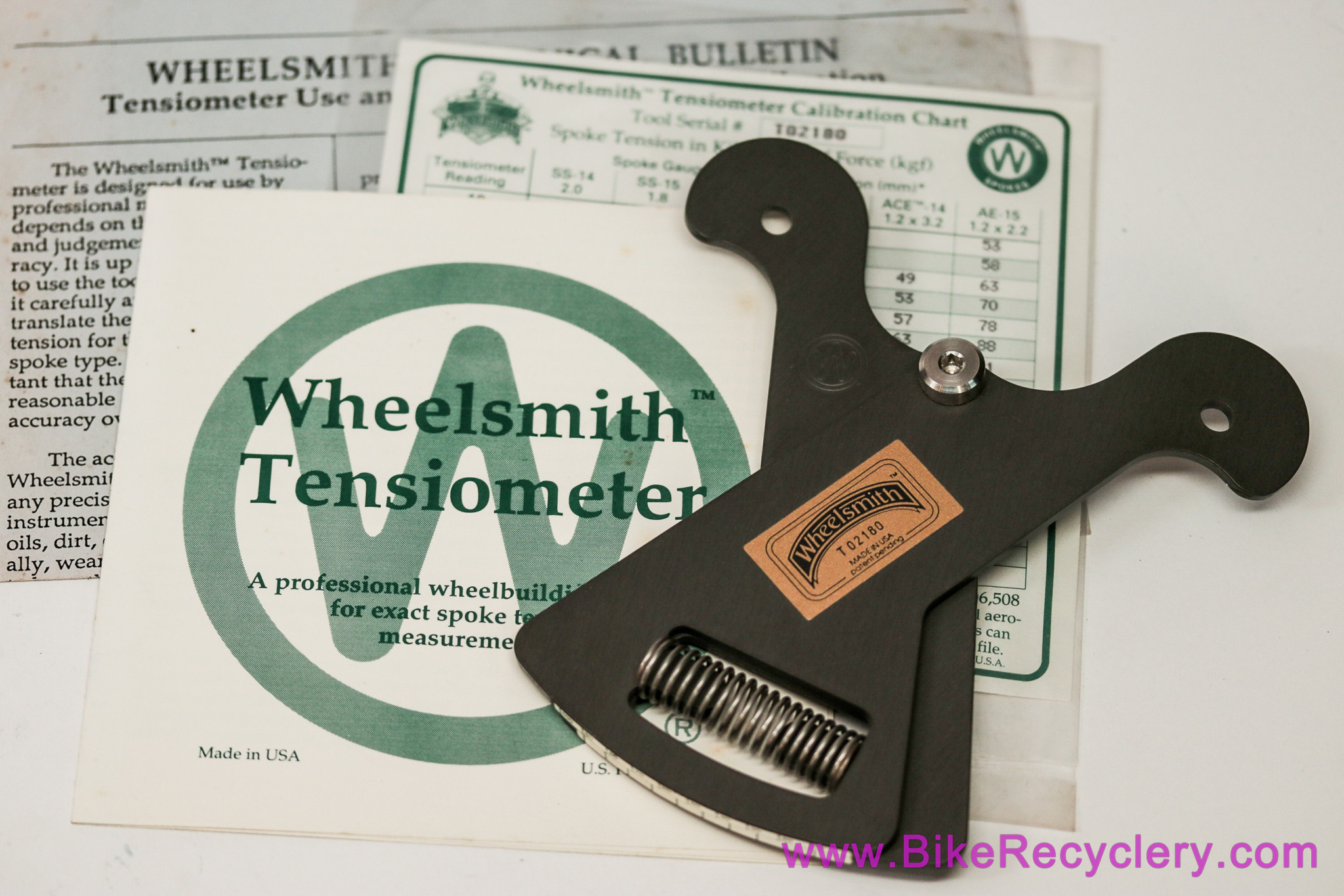 NIB/NOS Wheelsmith Tensiometer Spoke Tension Gauge + Calibration Chart